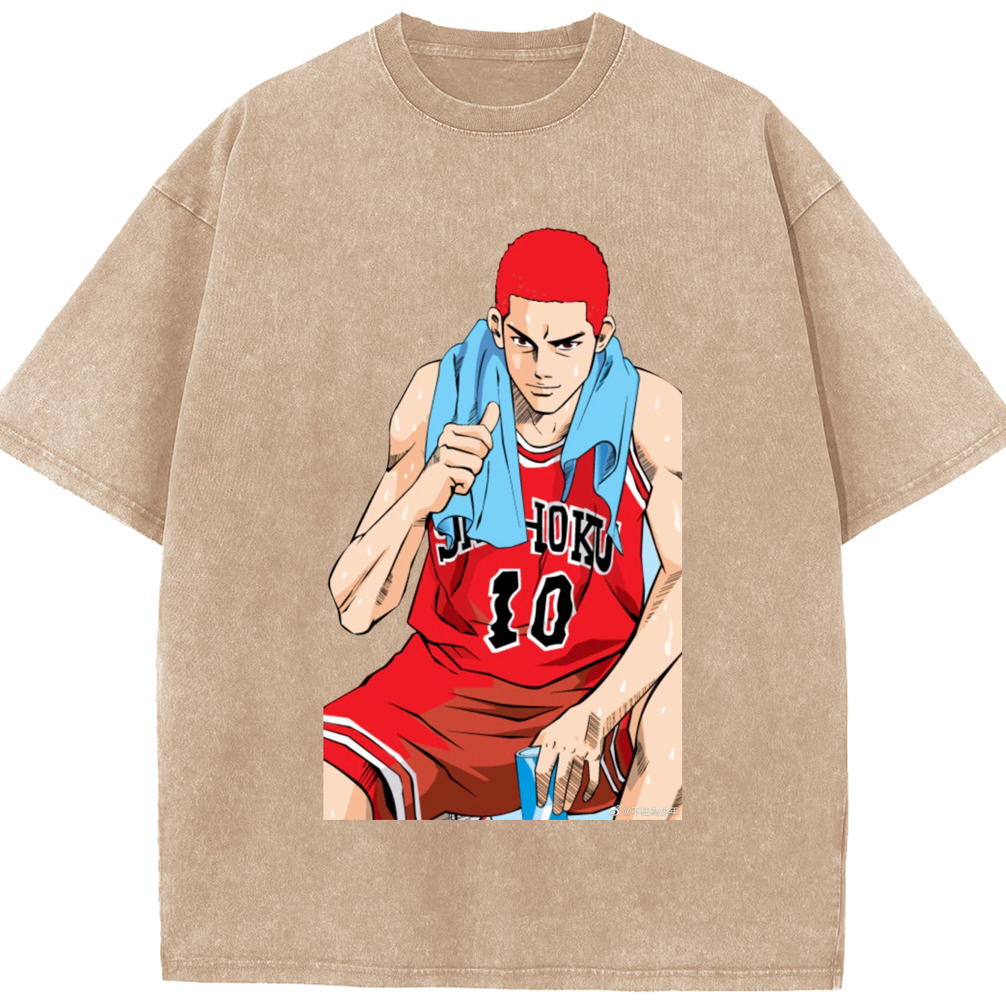 （画像用） SLAM DUNK／スラムダンク 綿100% ヴィンテージ風 半袖Tシャツ（フロントプリント）
