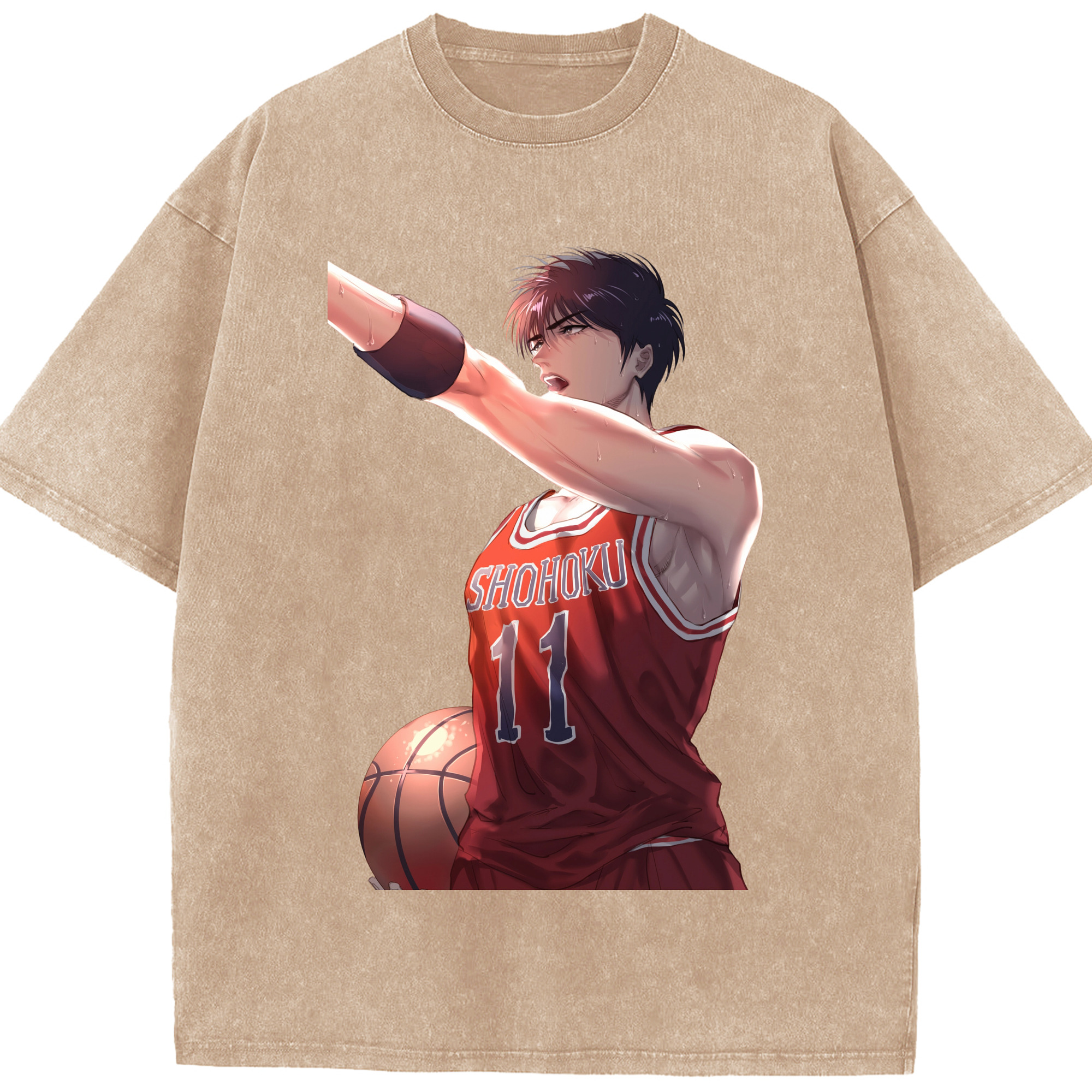 （画像用） SLAM DUNK／スラムダンク 綿100% ヴィンテージ風 半袖Tシャツ（フロントプリント）
