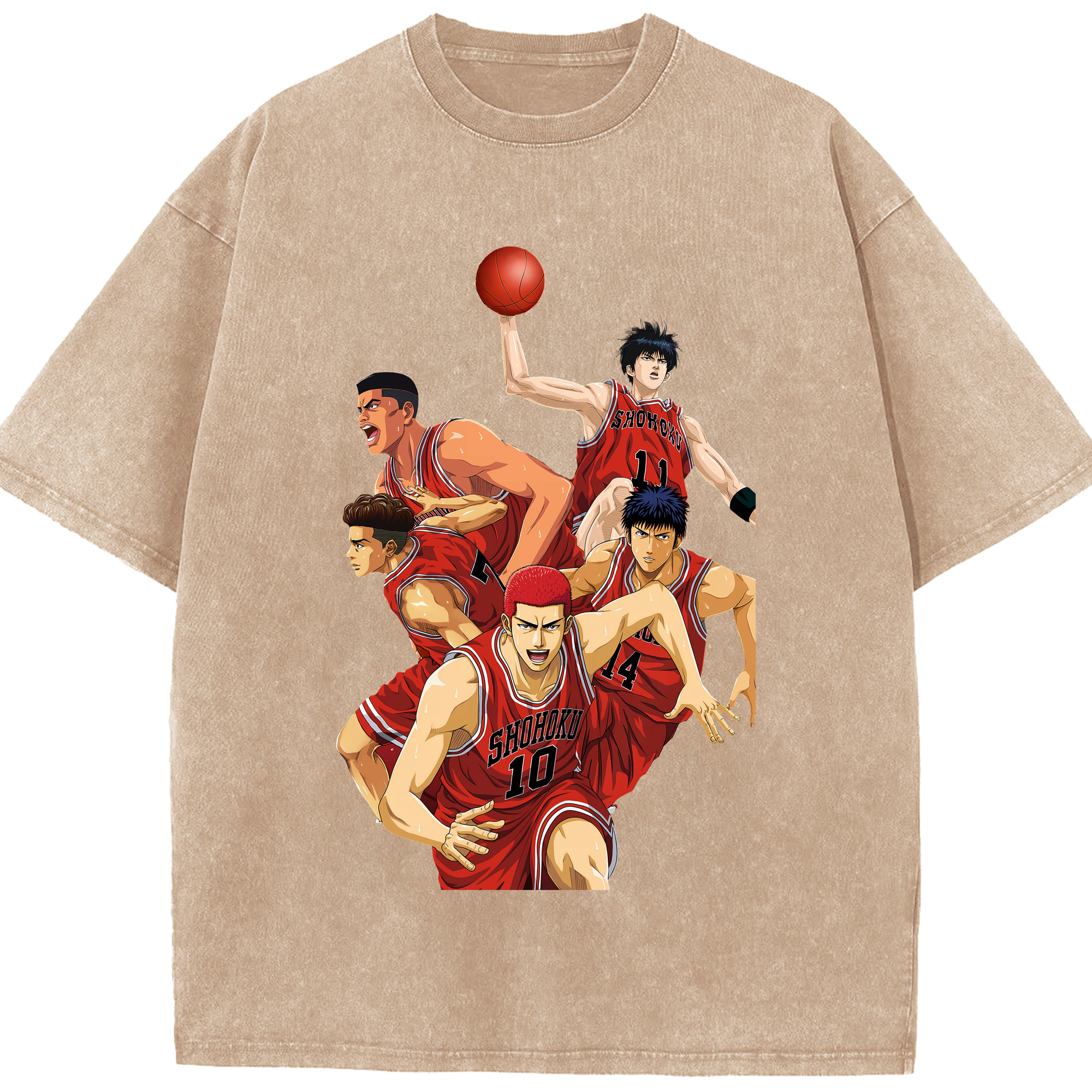 （画像用） SLAM DUNK／スラムダンク 綿100% ヴィンテージ風 半袖Tシャツ（フロントプリント）