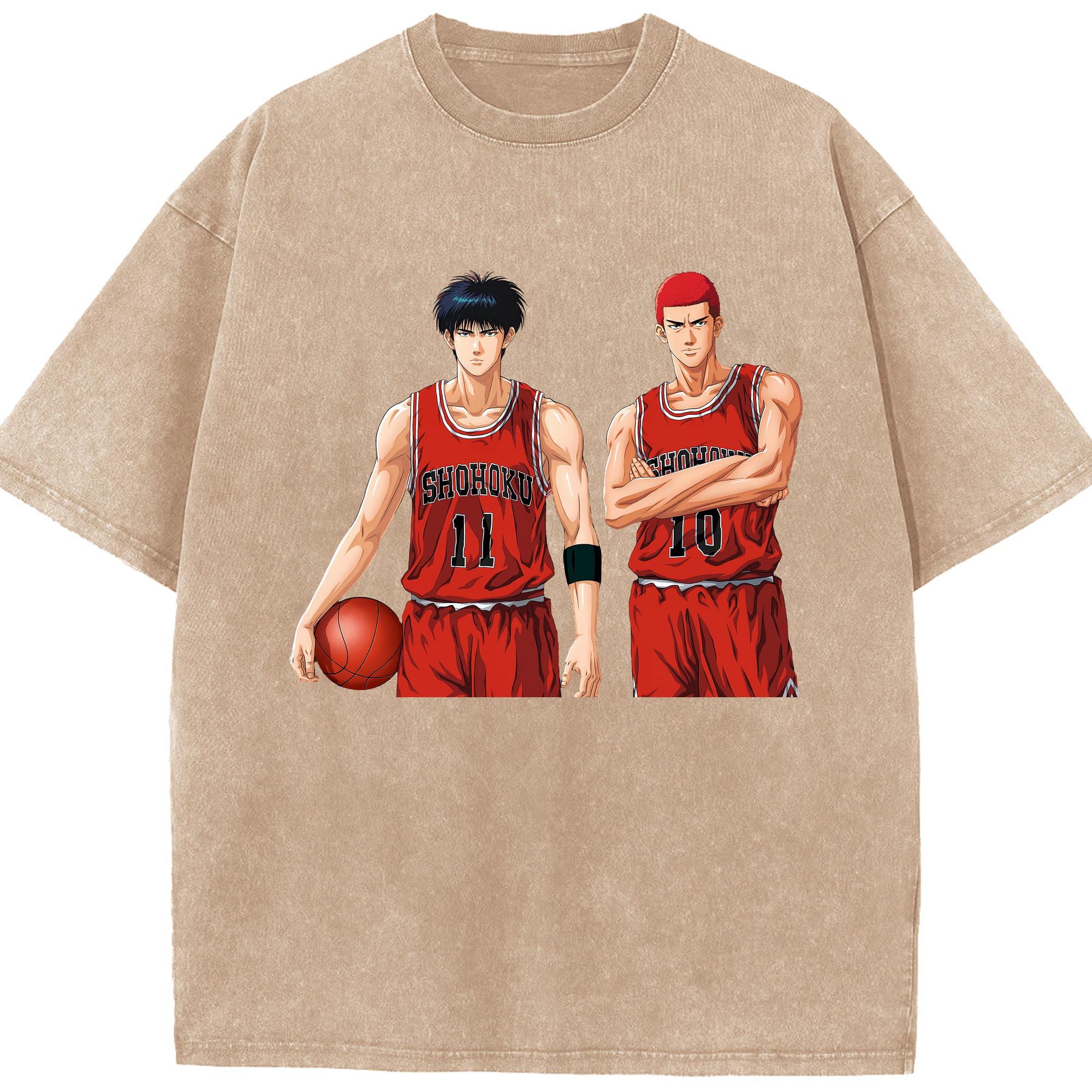 （画像用） SLAM DUNK／スラムダンク 綿100% ヴィンテージ風 半袖Tシャツ（フロントプリント）