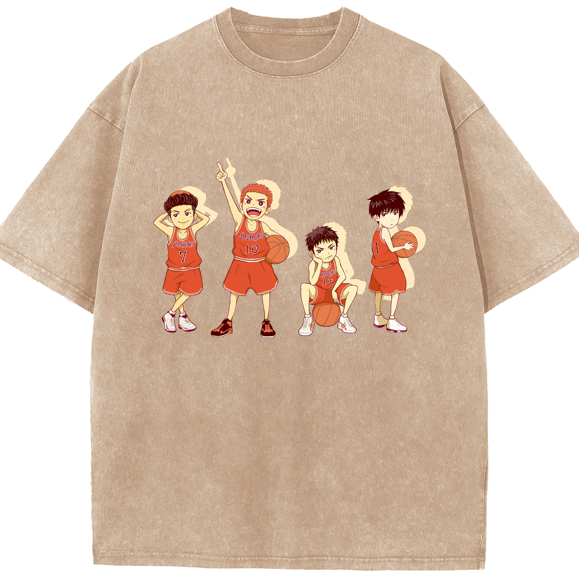 （画像用） SLAM DUNK／スラムダンク 綿100% ヴィンテージ風 半袖Tシャツ（フロントプリント）