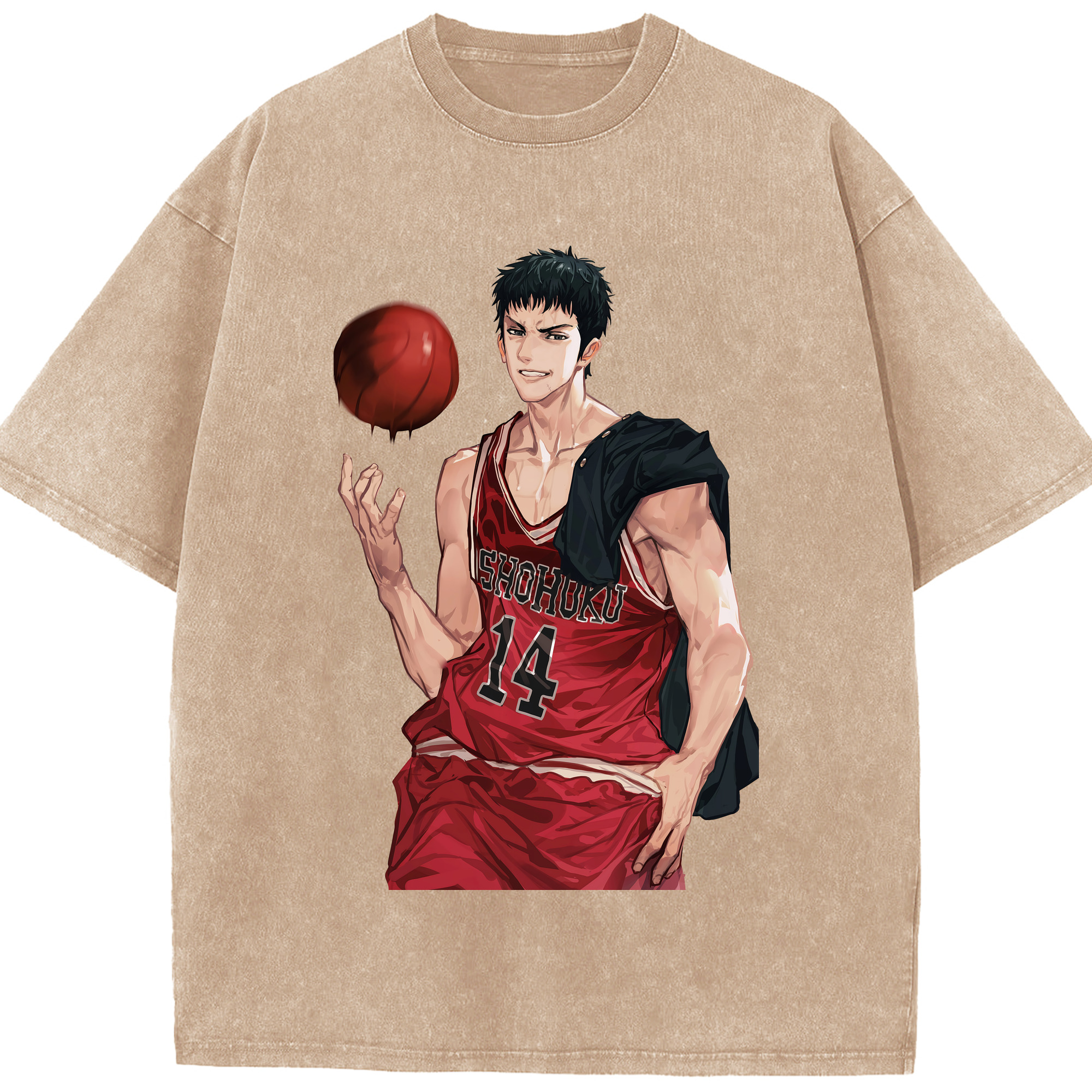 （画像用） SLAM DUNK／スラムダンク 綿100% ヴィンテージ風 半袖Tシャツ（フロントプリント）