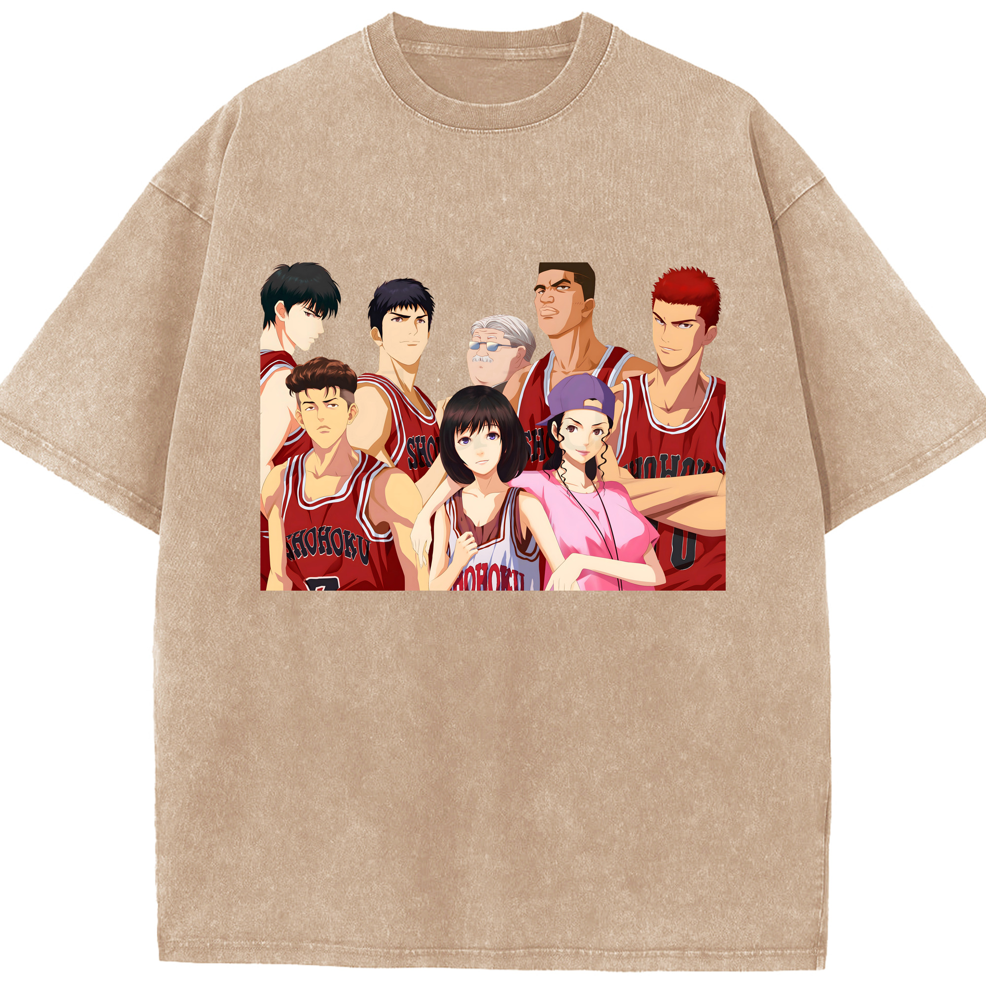 （画像用） SLAM DUNK／スラムダンク 綿100% ヴィンテージ風 半袖Tシャツ（フロントプリント）