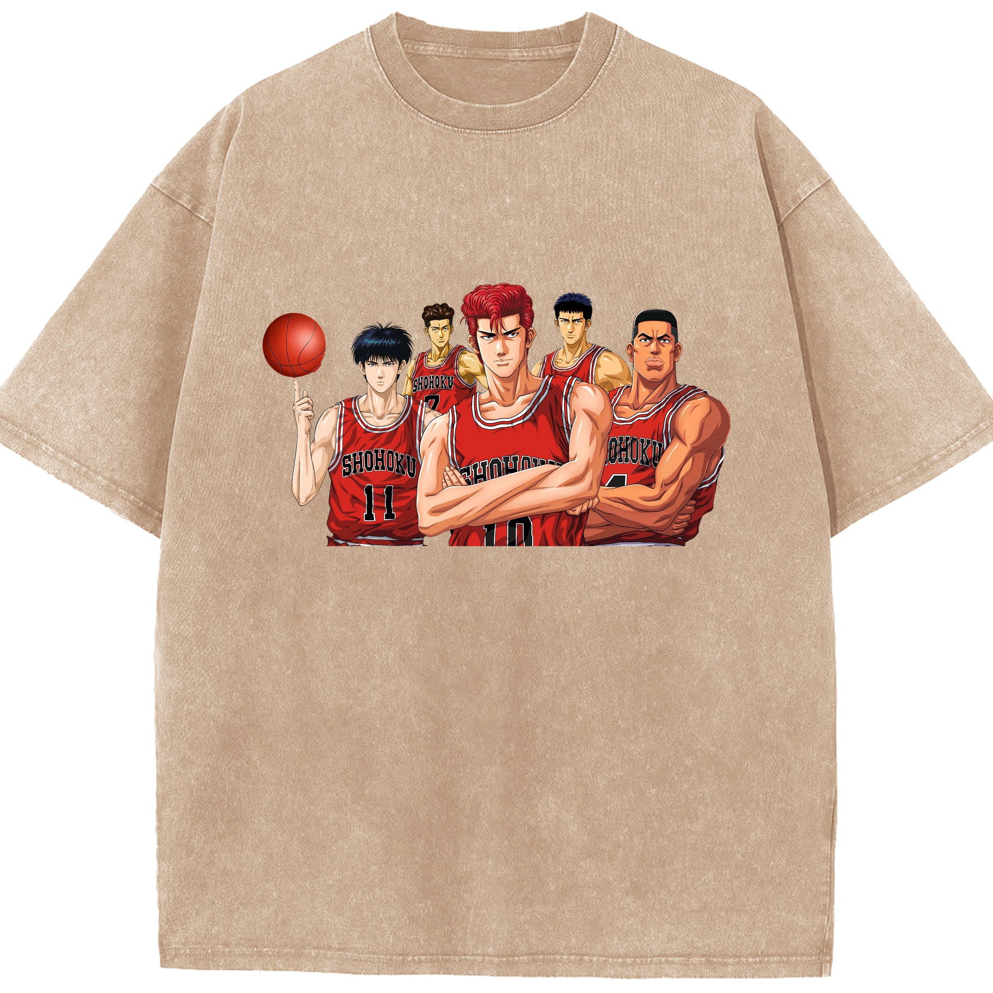 （画像用） SLAM DUNK／スラムダンク 綿100% ヴィンテージ風 半袖Tシャツ（フロントプリント）
