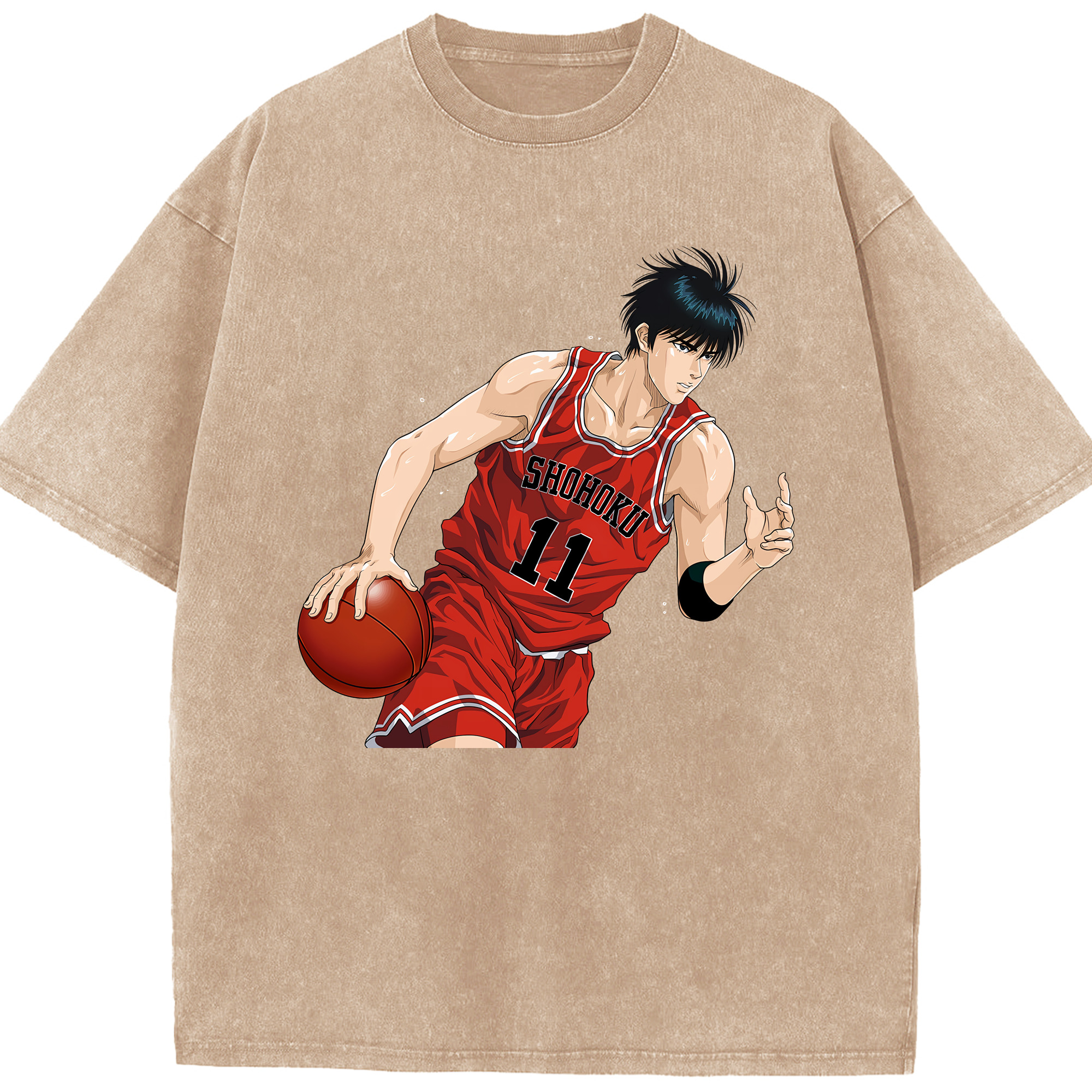 （画像用） SLAM DUNK／スラムダンク 綿100% ヴィンテージ風 半袖Tシャツ（フロントプリント）