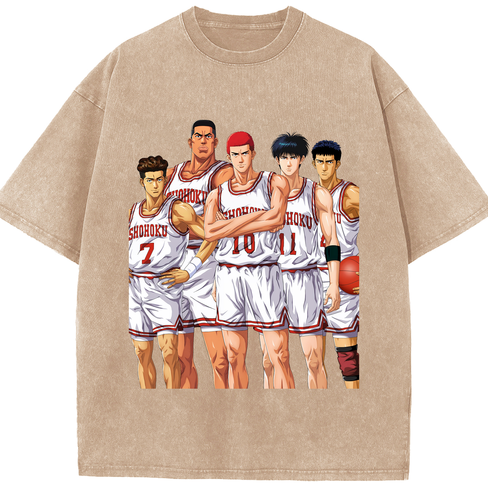 （画像用） SLAM DUNK／スラムダンク 綿100% ヴィンテージ風 半袖Tシャツ（フロントプリント）