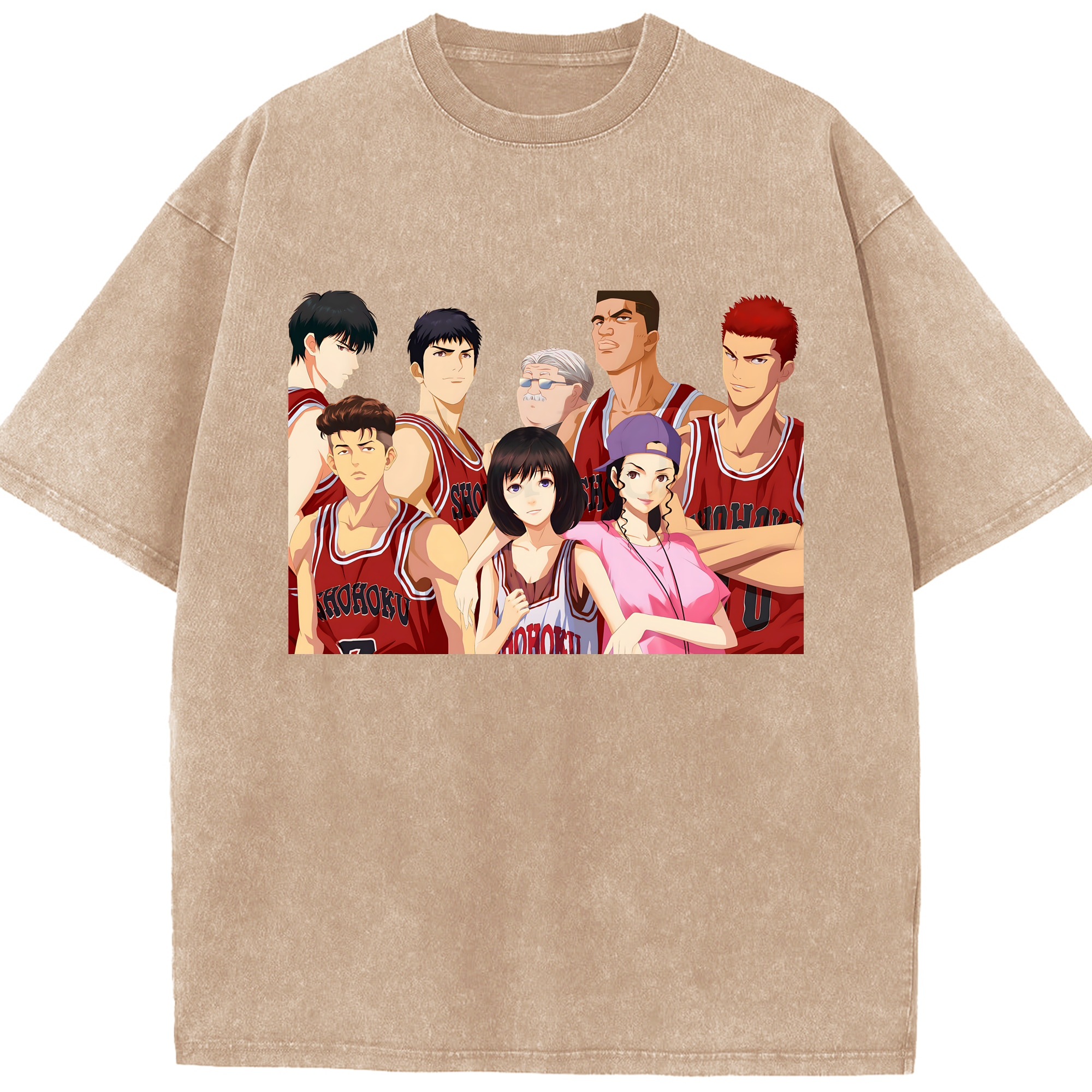 （画像用） SLAM DUNK／スラムダンク 綿100% ヴィンテージ風 半袖Tシャツ（フロントプリント）
