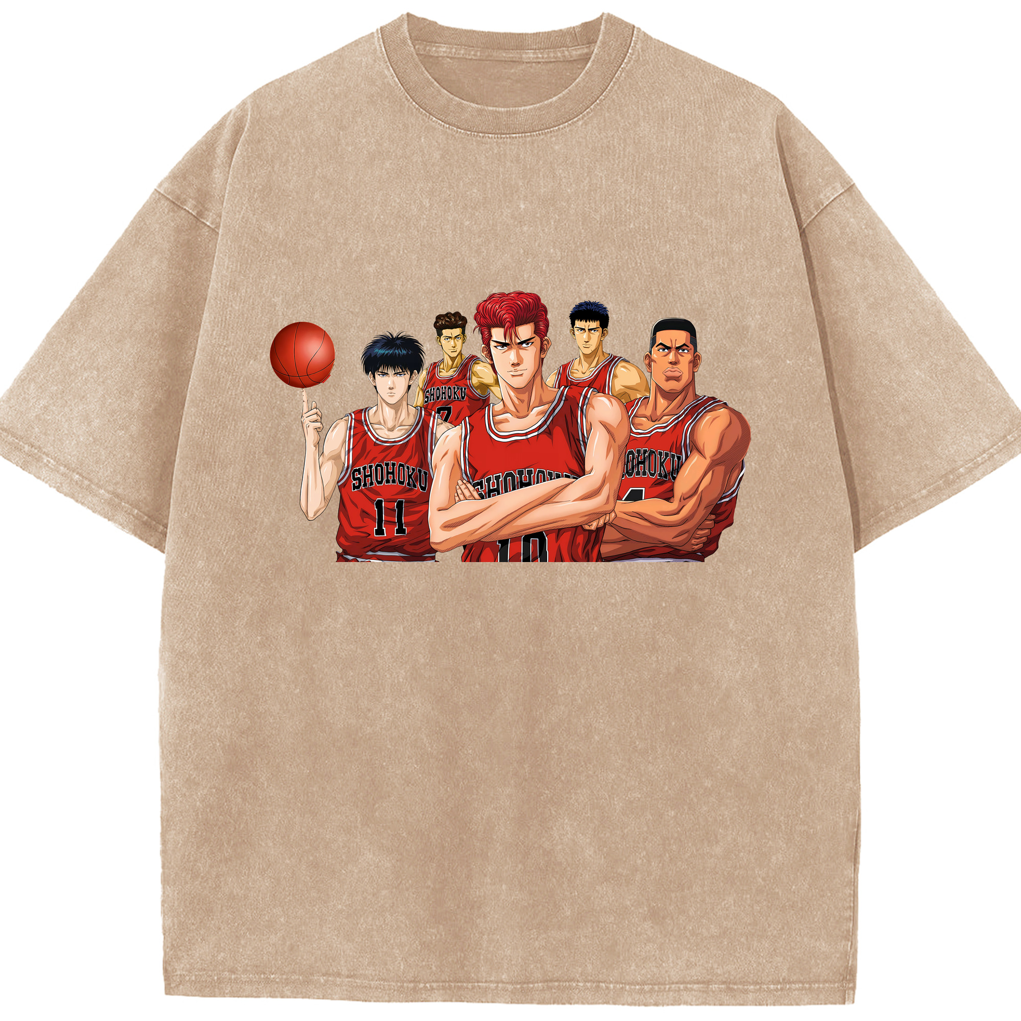 （画像用） SLAM DUNK／スラムダンク 綿100% ヴィンテージ風 半袖Tシャツ（フロントプリント）