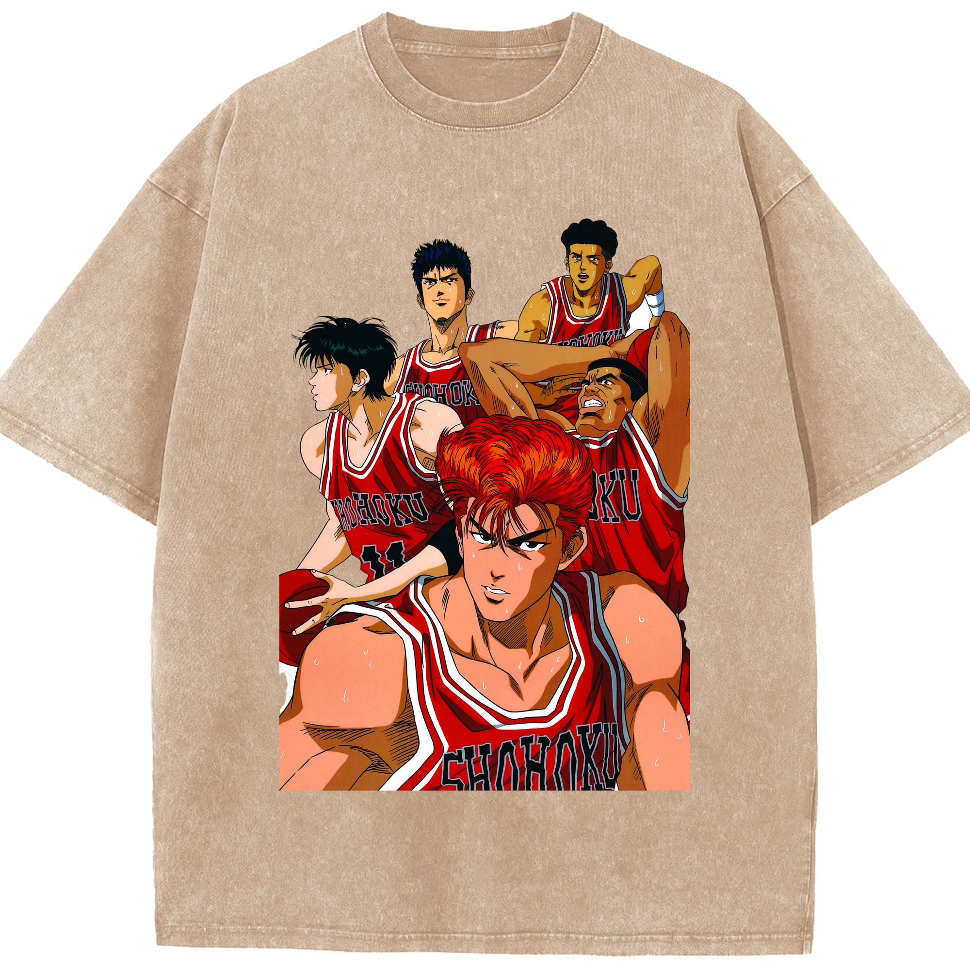（画像用） SLAM DUNK／スラムダンク 綿100% ヴィンテージ風 半袖Tシャツ（フロントプリント）