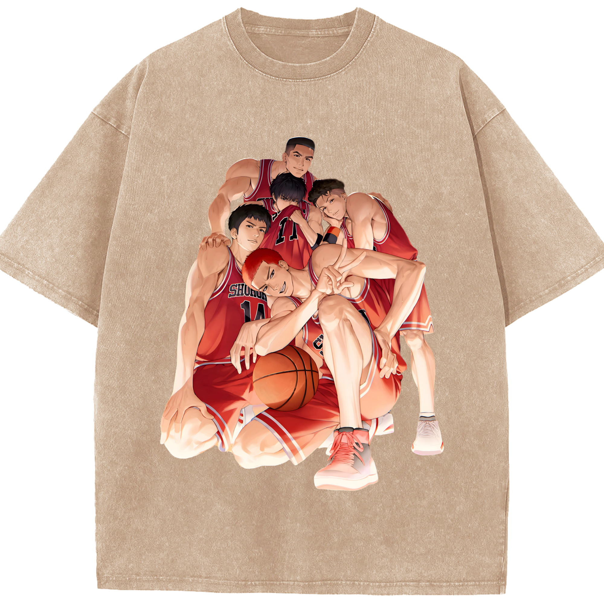 （画像用） SLAM DUNK／スラムダンク 綿100% ヴィンテージ風 半袖Tシャツ（フロントプリント）