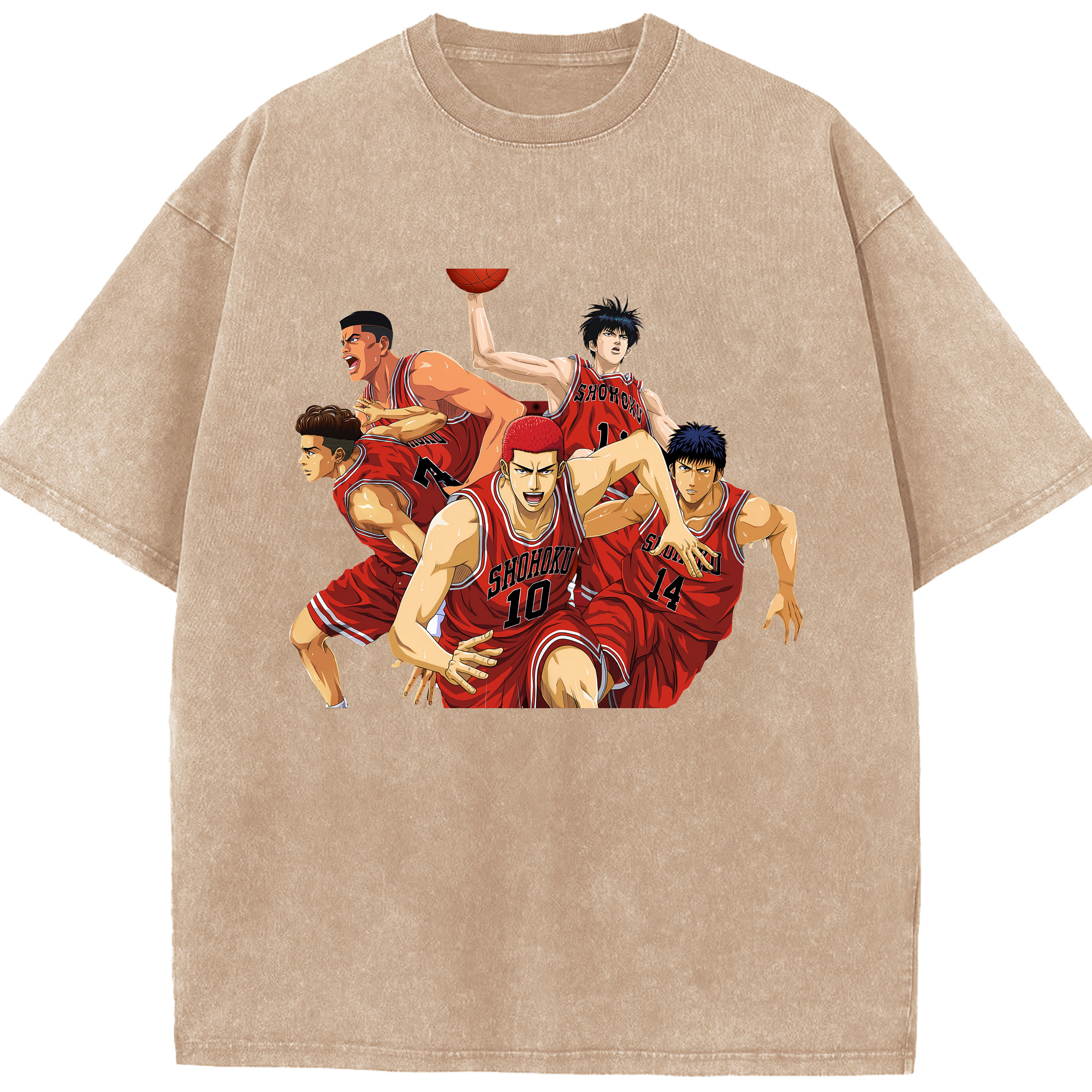 （画像用） SLAM DUNK／スラムダンク 綿100% ヴィンテージ風 半袖Tシャツ（フロントプリント）