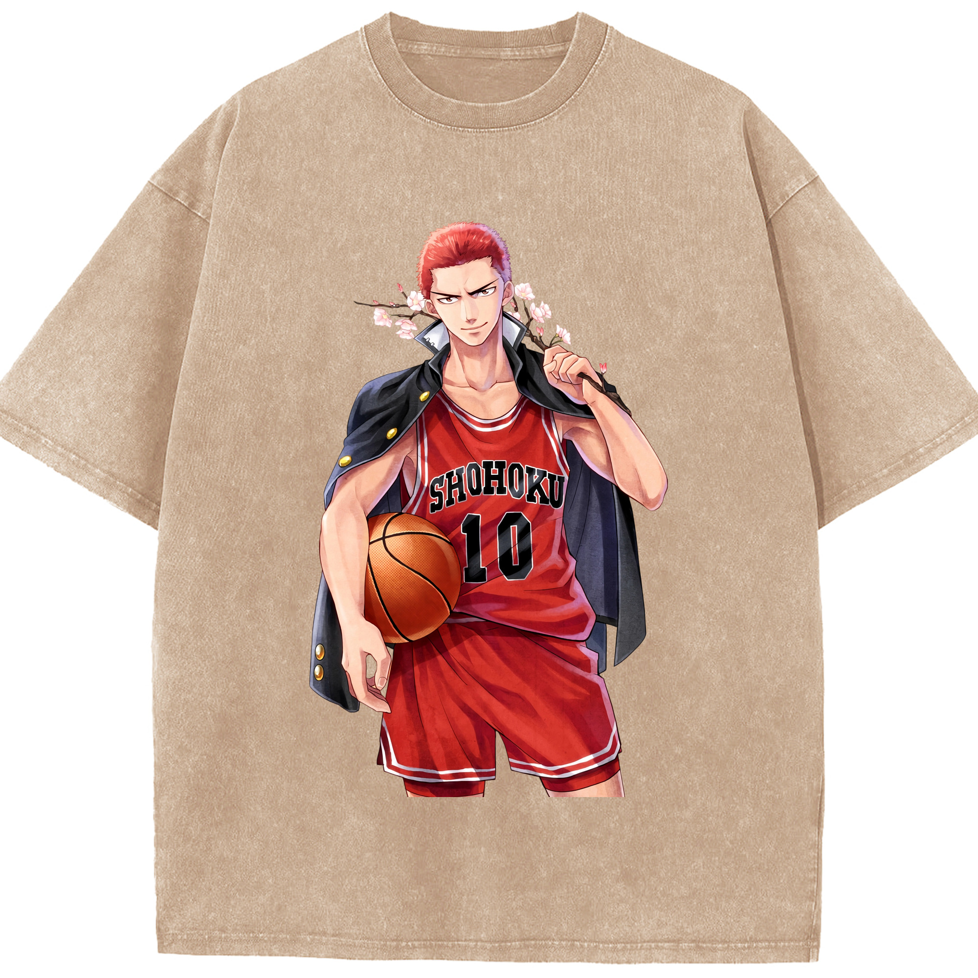 （画像用） SLAM DUNK／スラムダンク 綿100% ヴィンテージ風 半袖Tシャツ（フロントプリント）