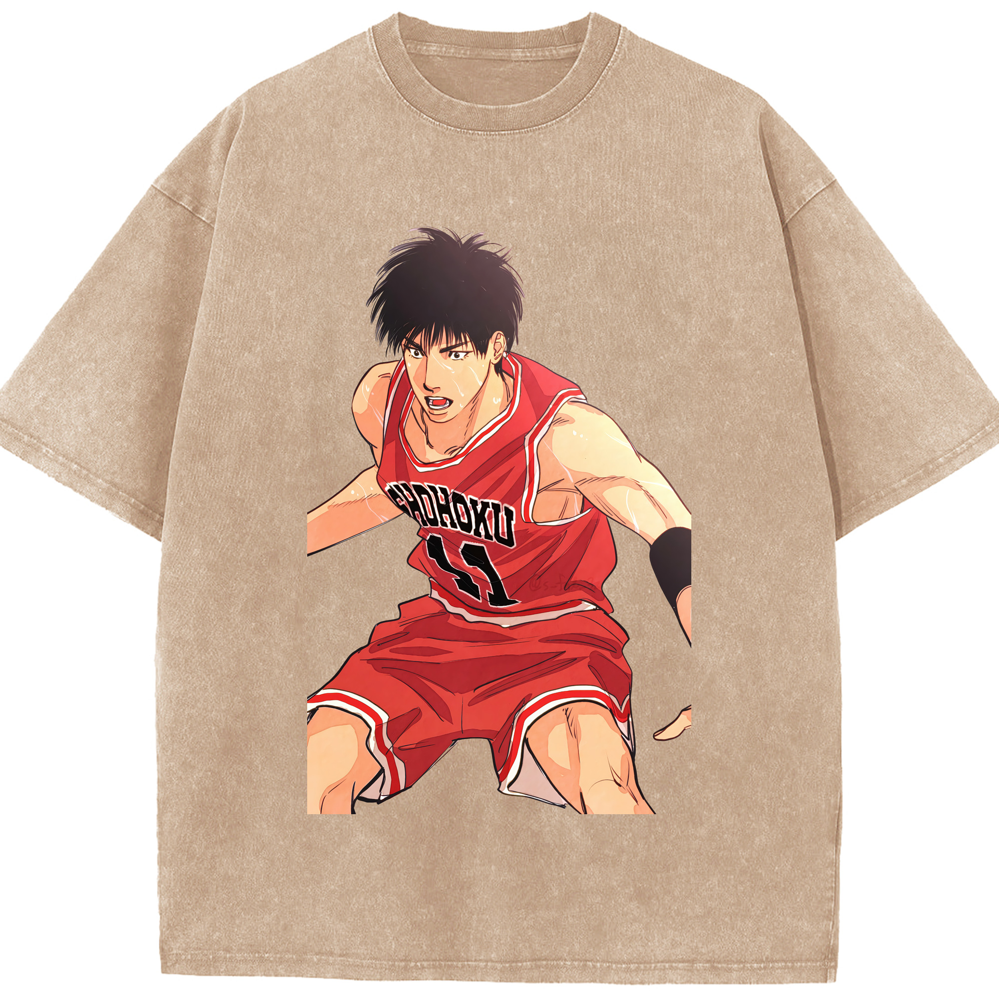 （画像用） SLAM DUNK／スラムダンク 綿100% ヴィンテージ風 半袖Tシャツ（フロントプリント）