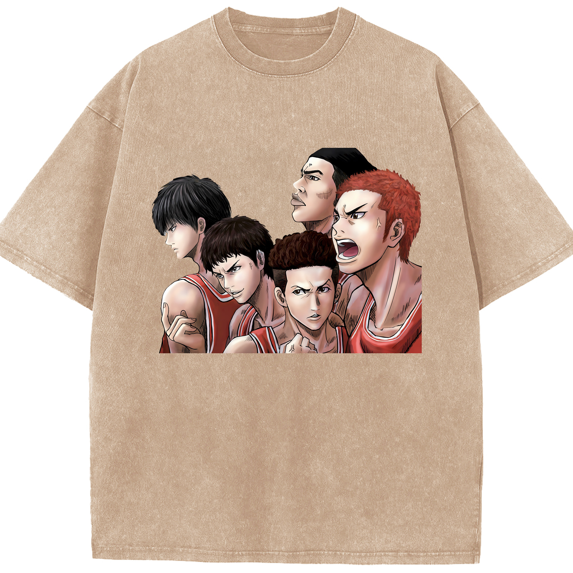 （画像用） SLAM DUNK／スラムダンク 綿100% ヴィンテージ風 半袖Tシャツ（フロントプリント）