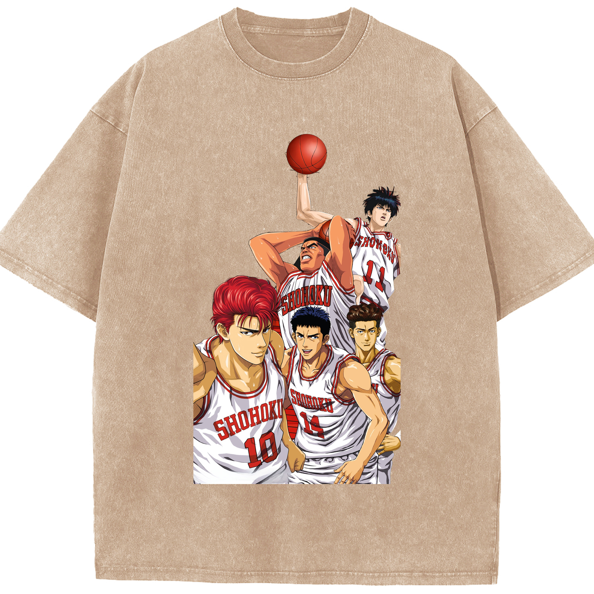 （画像用） SLAM DUNK／スラムダンク 綿100% ヴィンテージ風 半袖Tシャツ（フロントプリント）
