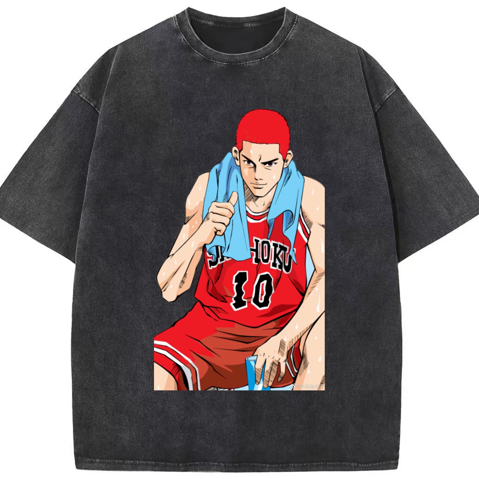 （画像用） SLAM DUNK／スラムダンク 綿100% ヴィンテージ風 半袖Tシャツ（フロントプリント）
