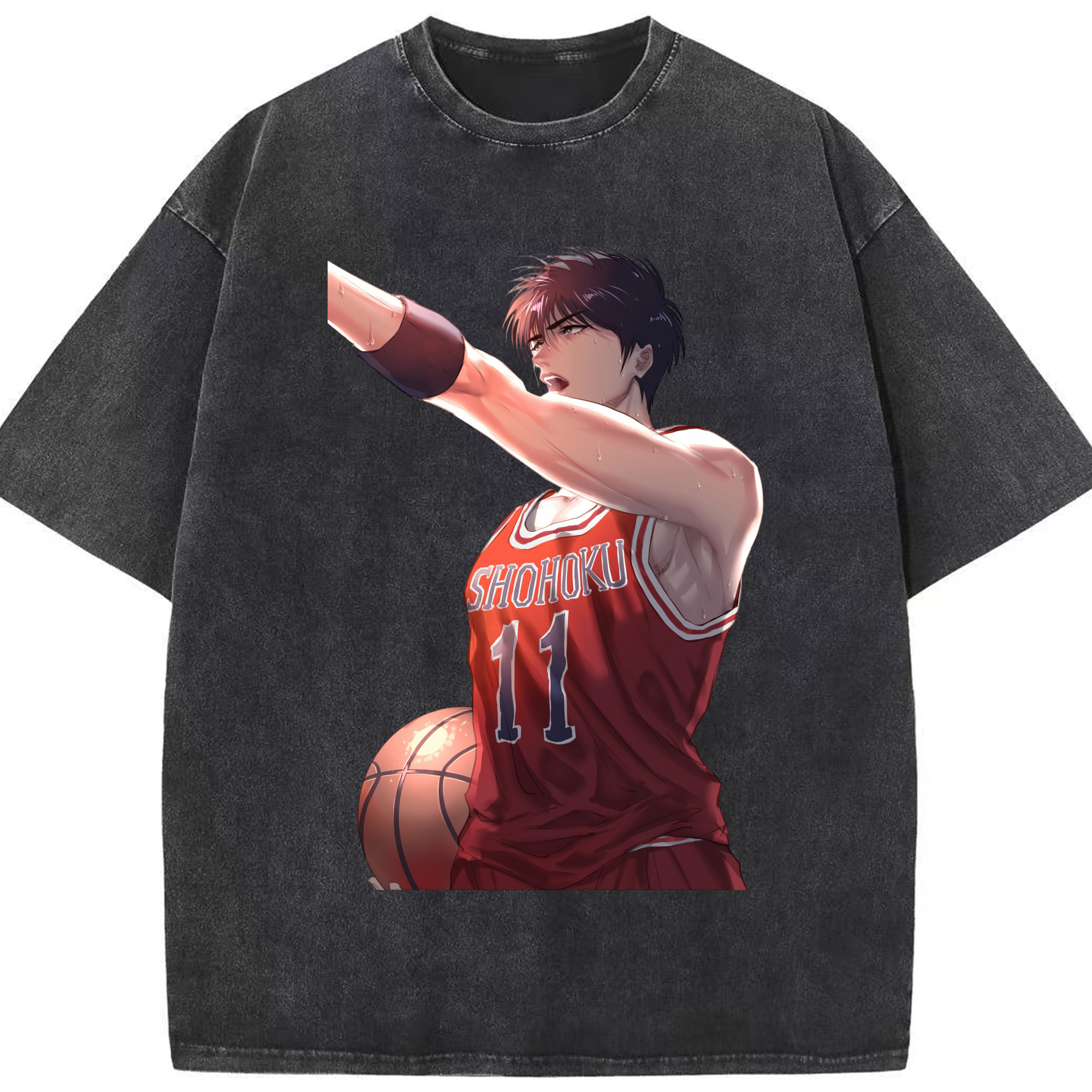 （画像用） SLAM DUNK／スラムダンク 綿100% ヴィンテージ風 半袖Tシャツ（フロントプリント）
