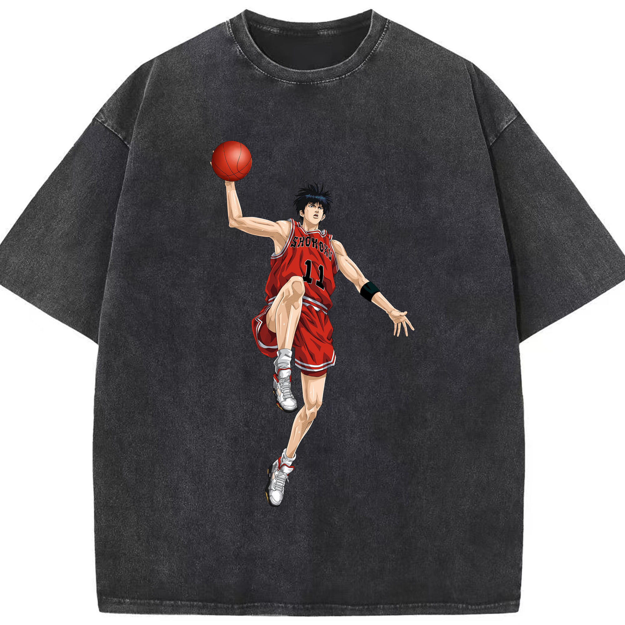 （画像用） SLAM DUNK／スラムダンク 綿100% ヴィンテージ風 半袖Tシャツ（フロントプリント）
