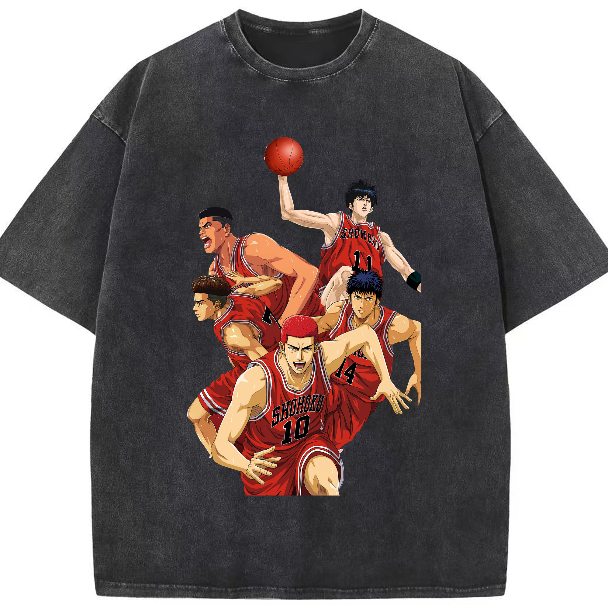 （画像用） SLAM DUNK／スラムダンク 綿100% ヴィンテージ風 半袖Tシャツ（フロントプリント）