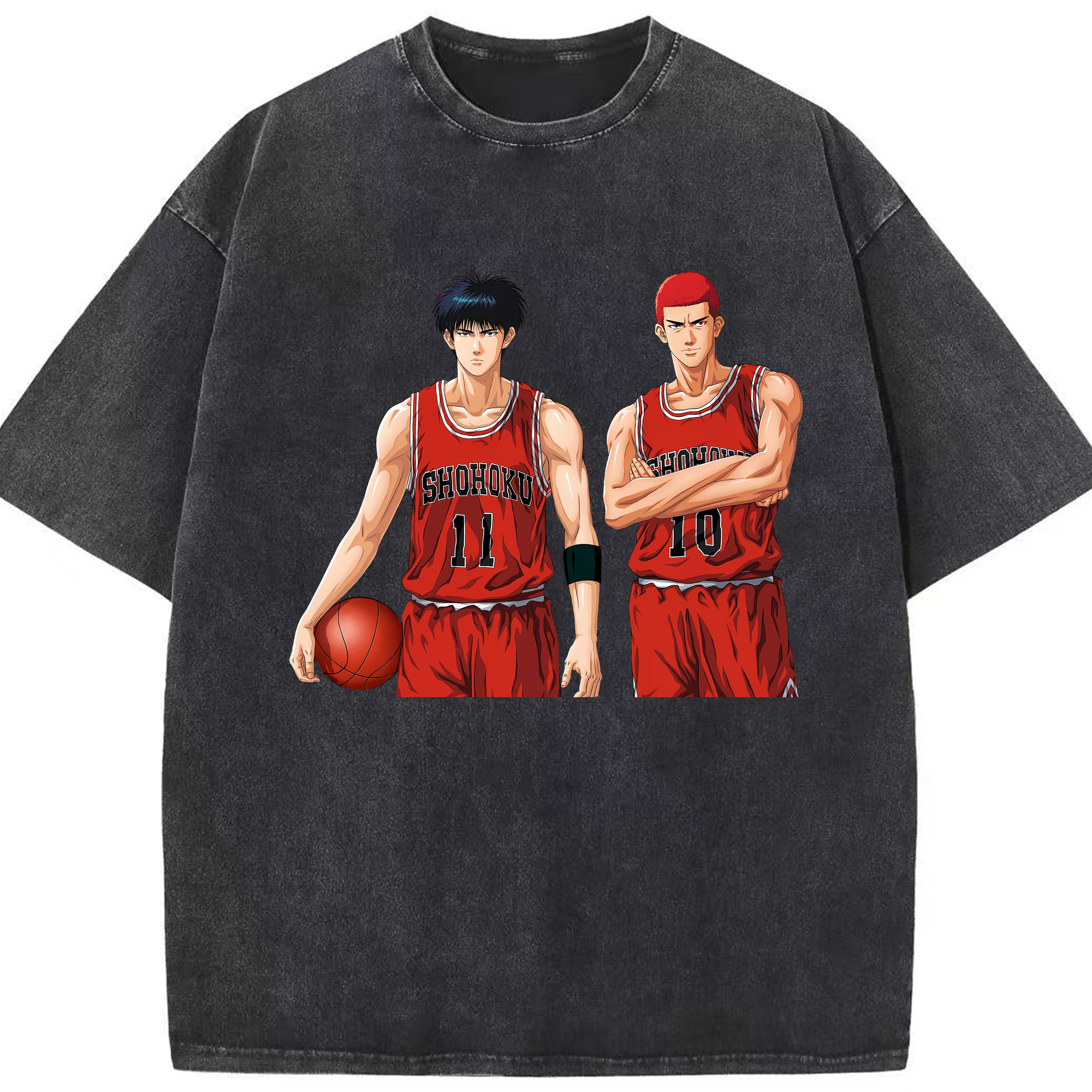 （画像用） SLAM DUNK／スラムダンク 綿100% ヴィンテージ風 半袖Tシャツ（フロントプリント）