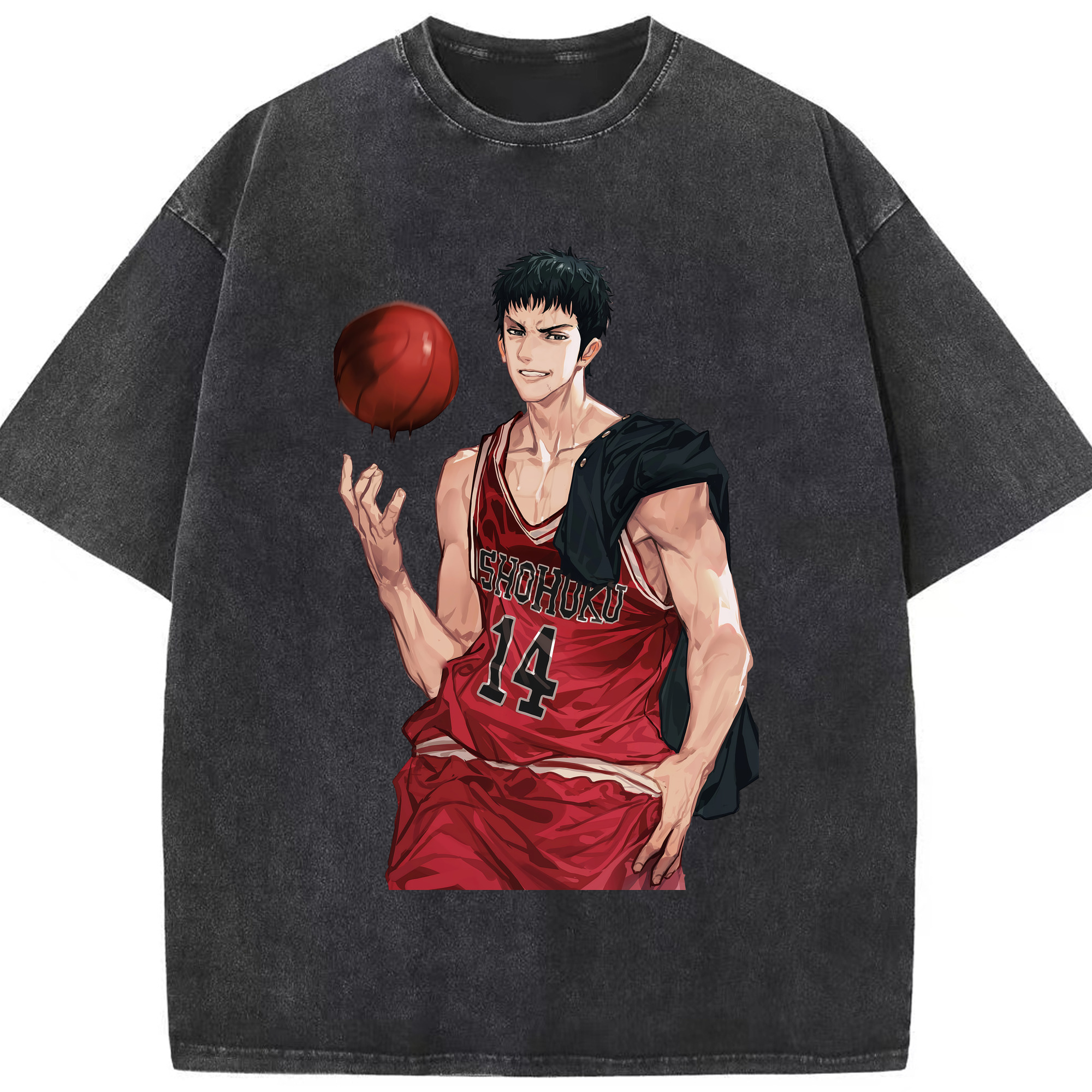 （画像用） SLAM DUNK／スラムダンク 綿100% ヴィンテージ風 半袖Tシャツ（フロントプリント）