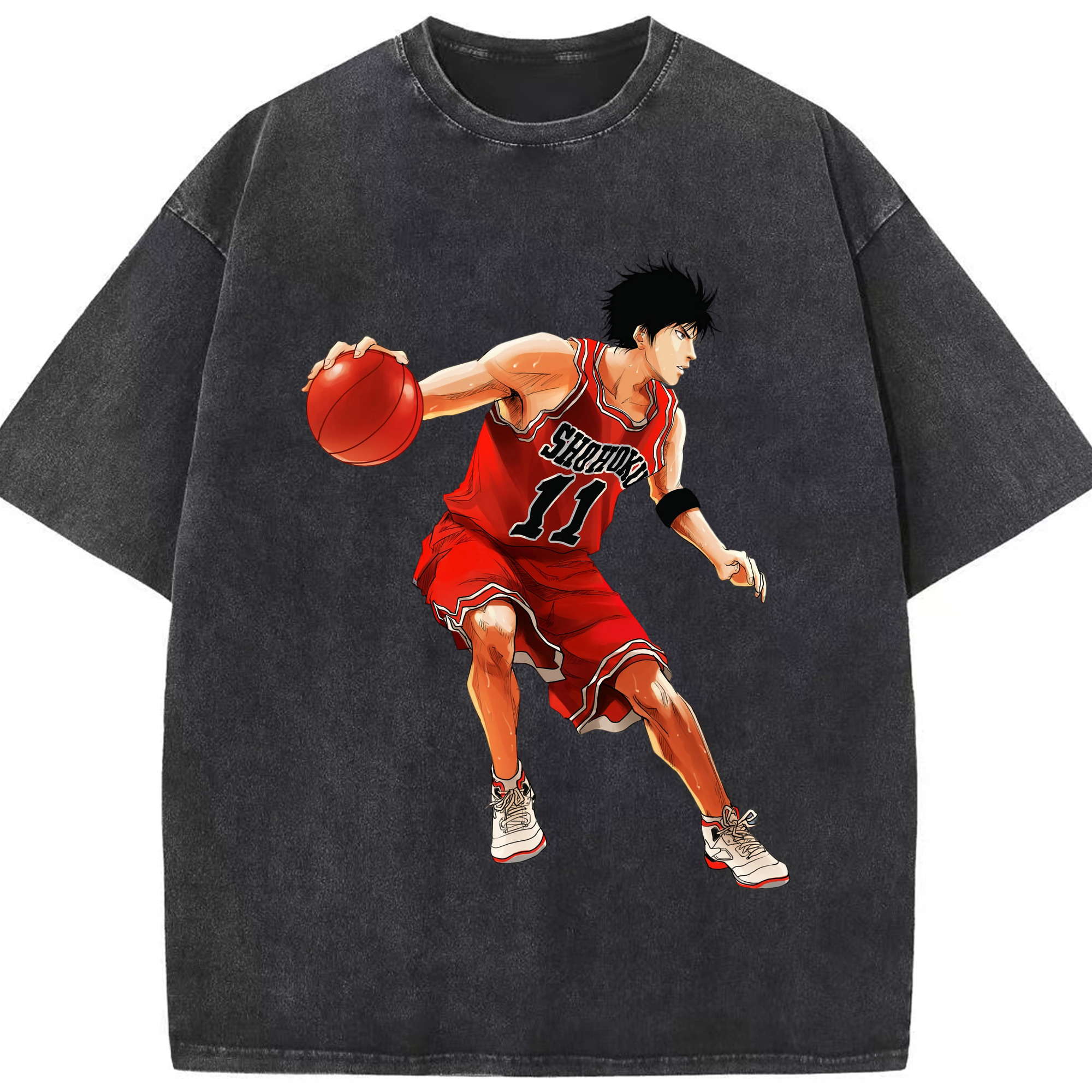 （画像用） SLAM DUNK／スラムダンク 綿100% ヴィンテージ風 半袖Tシャツ（フロントプリント）