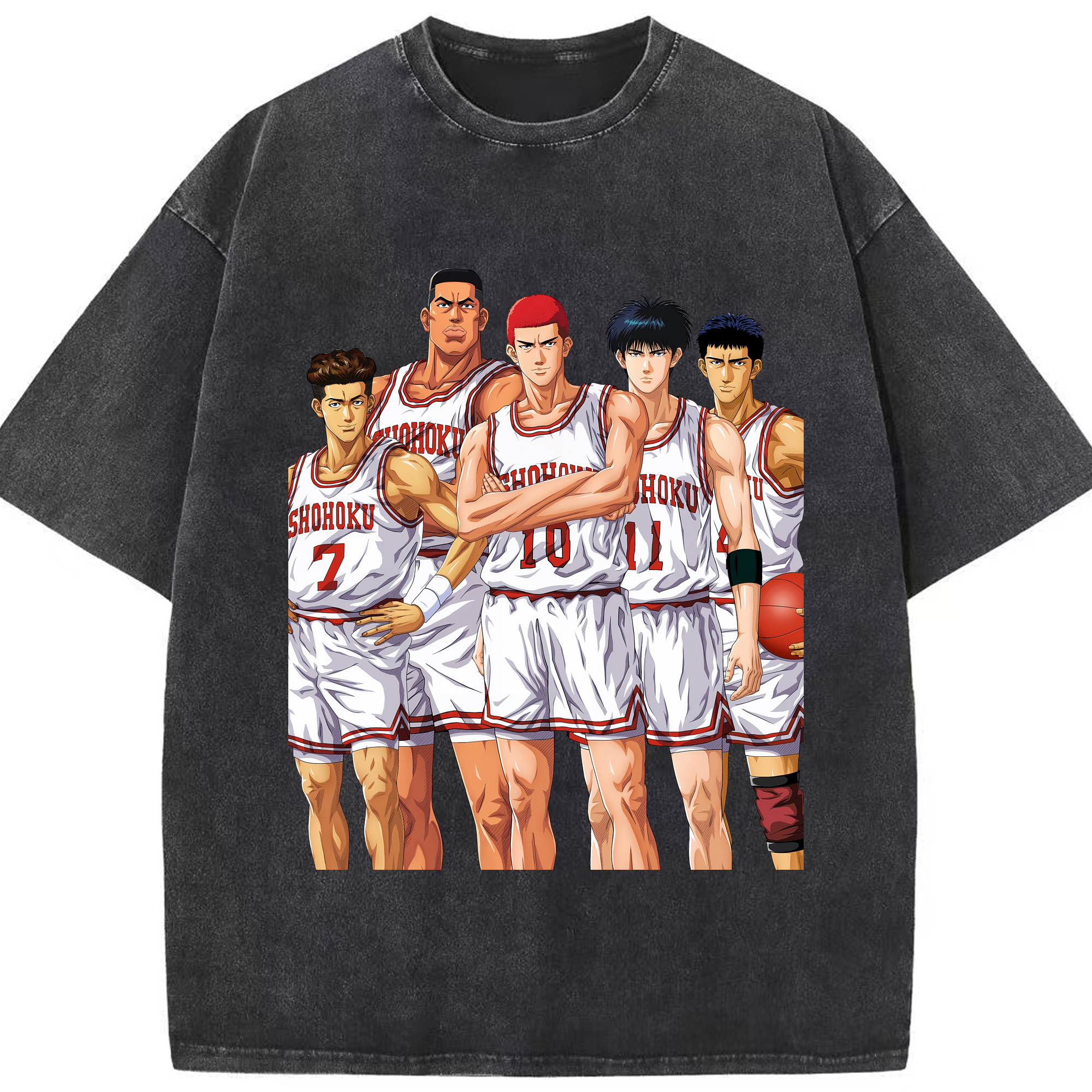 （画像用） SLAM DUNK／スラムダンク 綿100% ヴィンテージ風 半袖Tシャツ（フロントプリント）