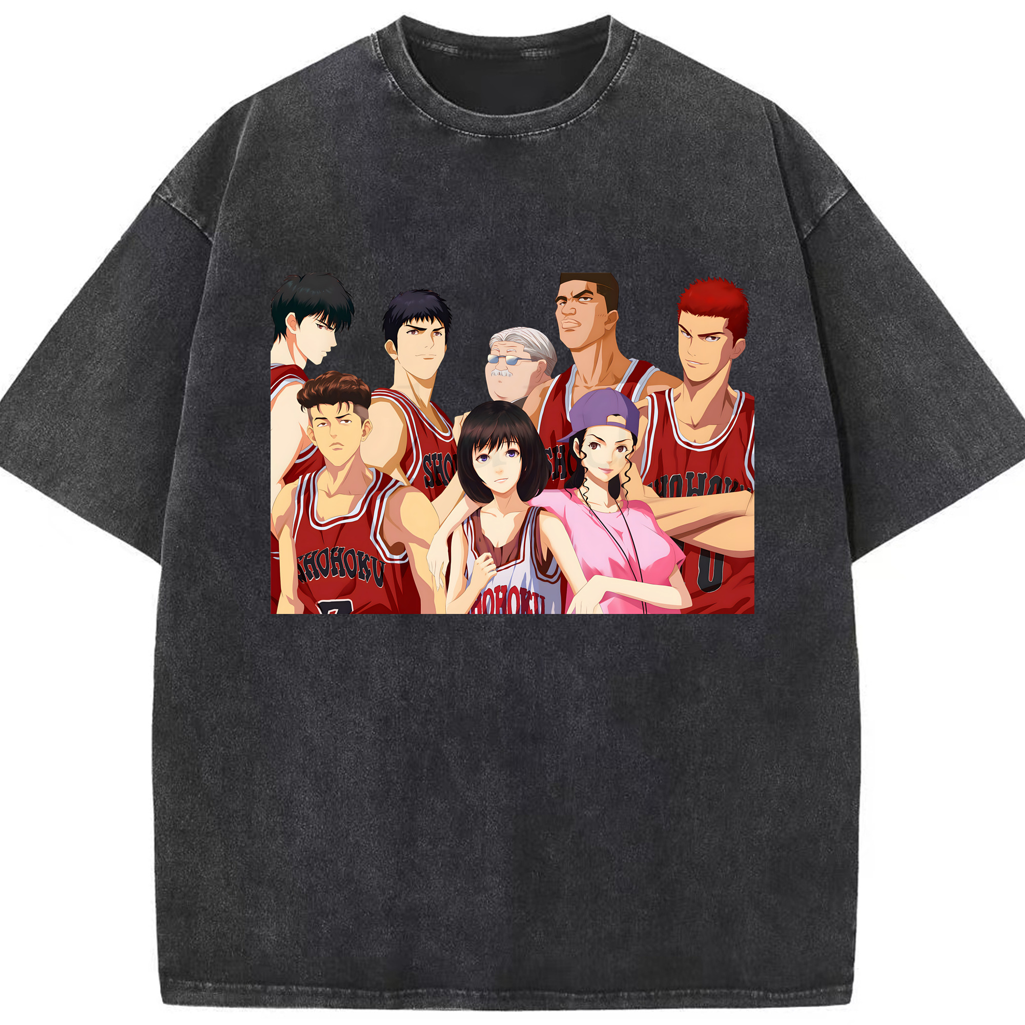 （画像用） SLAM DUNK／スラムダンク 綿100% ヴィンテージ風 半袖Tシャツ（フロントプリント）