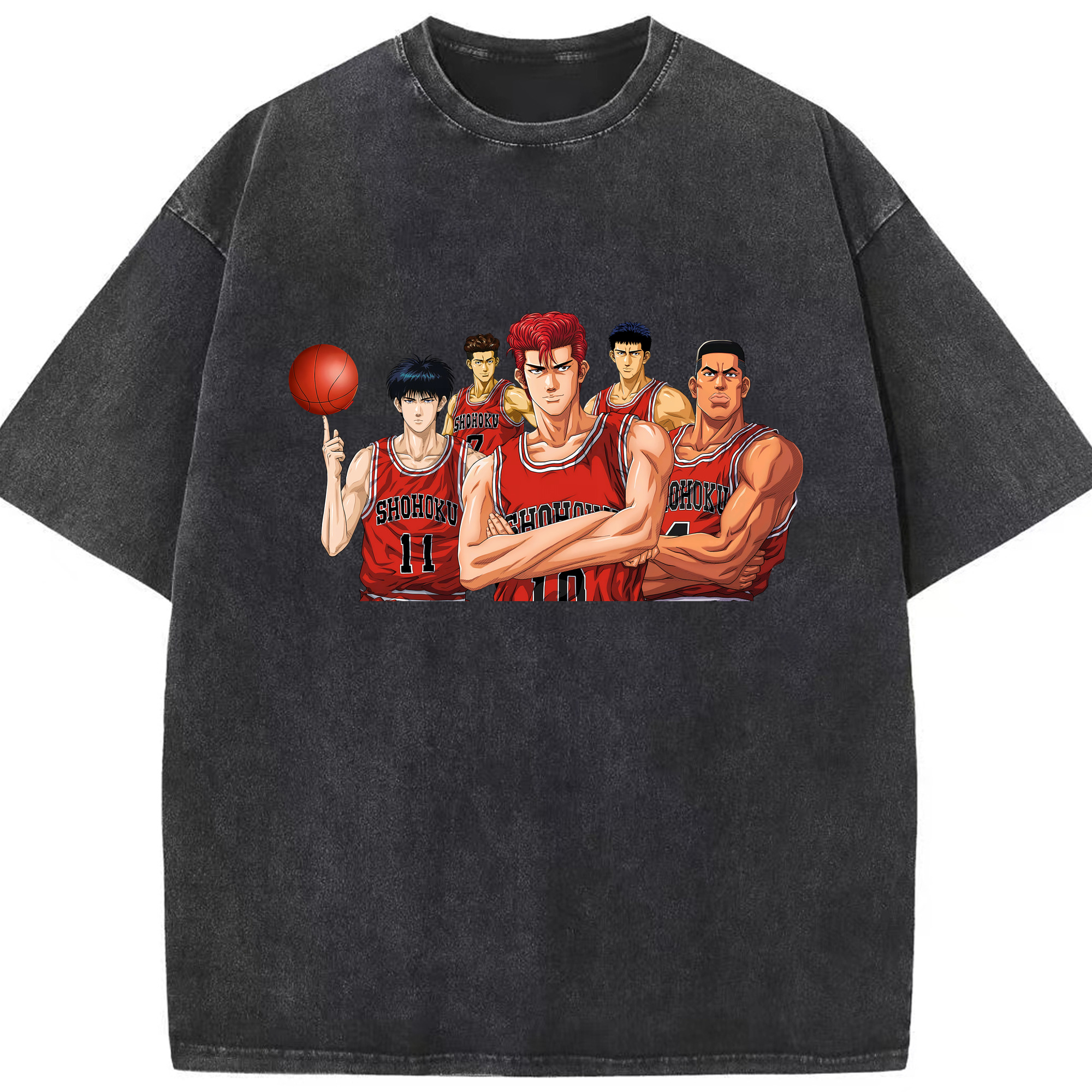 （画像用） SLAM DUNK／スラムダンク 綿100% ヴィンテージ風 半袖Tシャツ（フロントプリント）