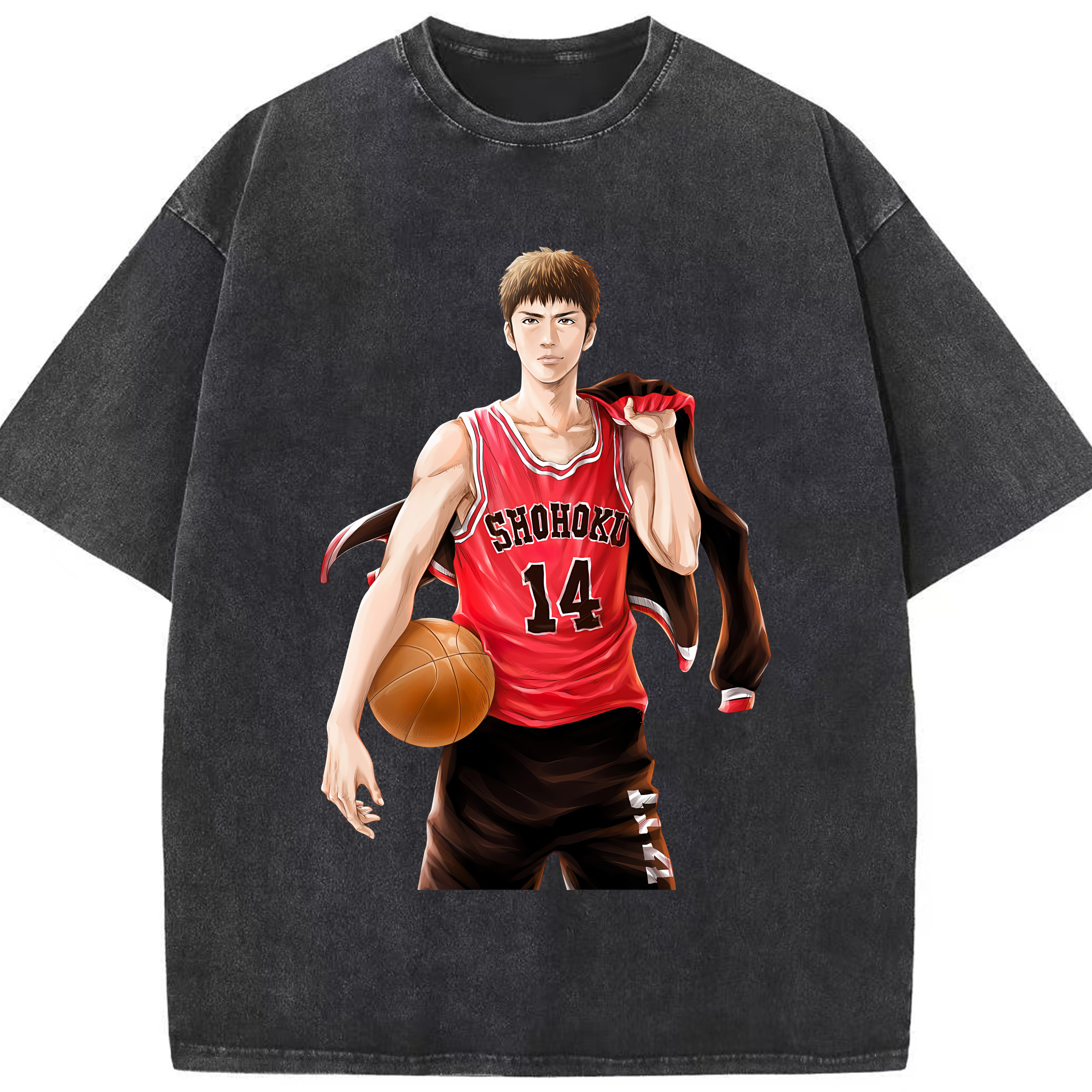 （画像用） SLAM DUNK／スラムダンク 綿100% ヴィンテージ風 半袖Tシャツ（フロントプリント）