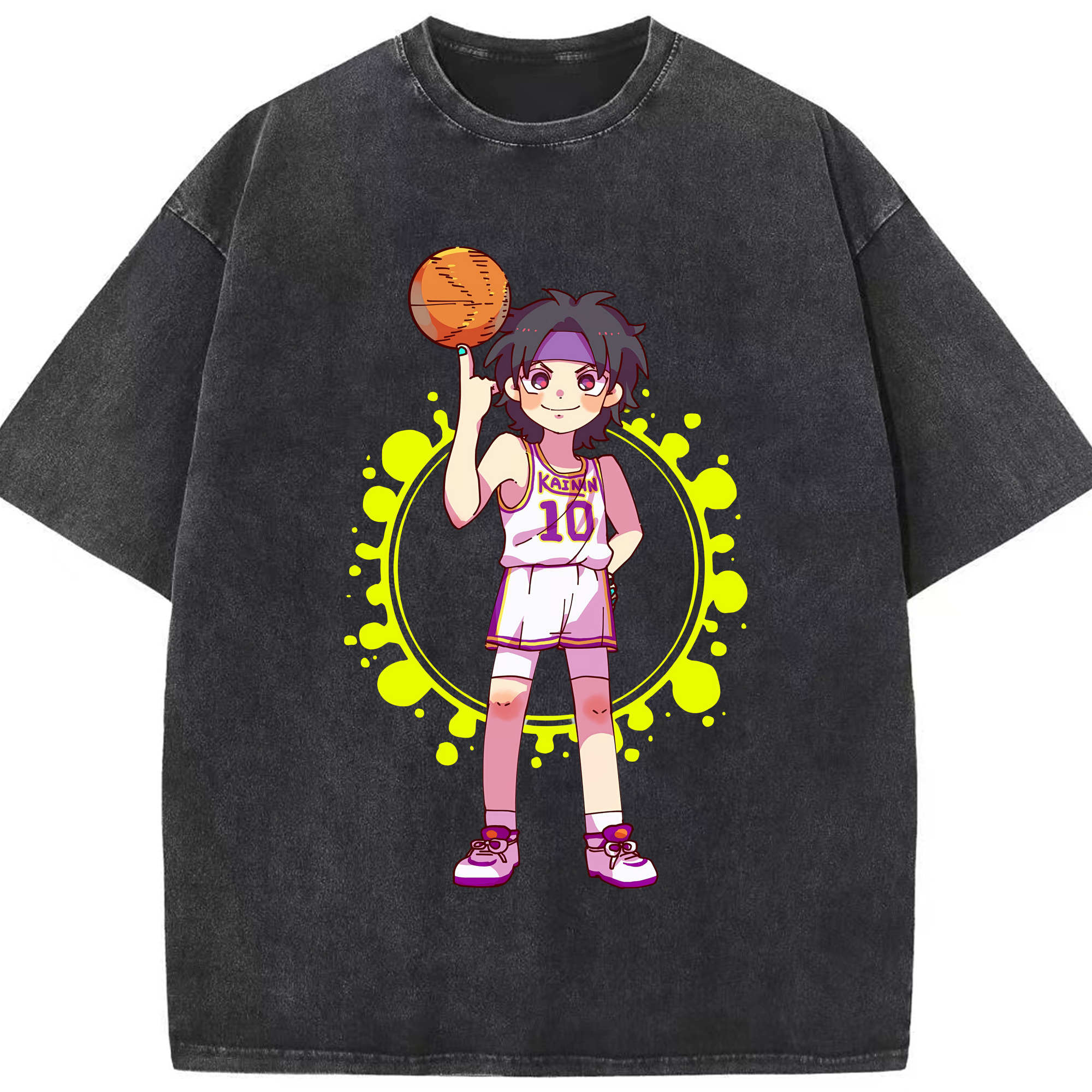 （画像用） SLAM DUNK／スラムダンク 綿100% ヴィンテージ風 半袖Tシャツ（フロントプリント）