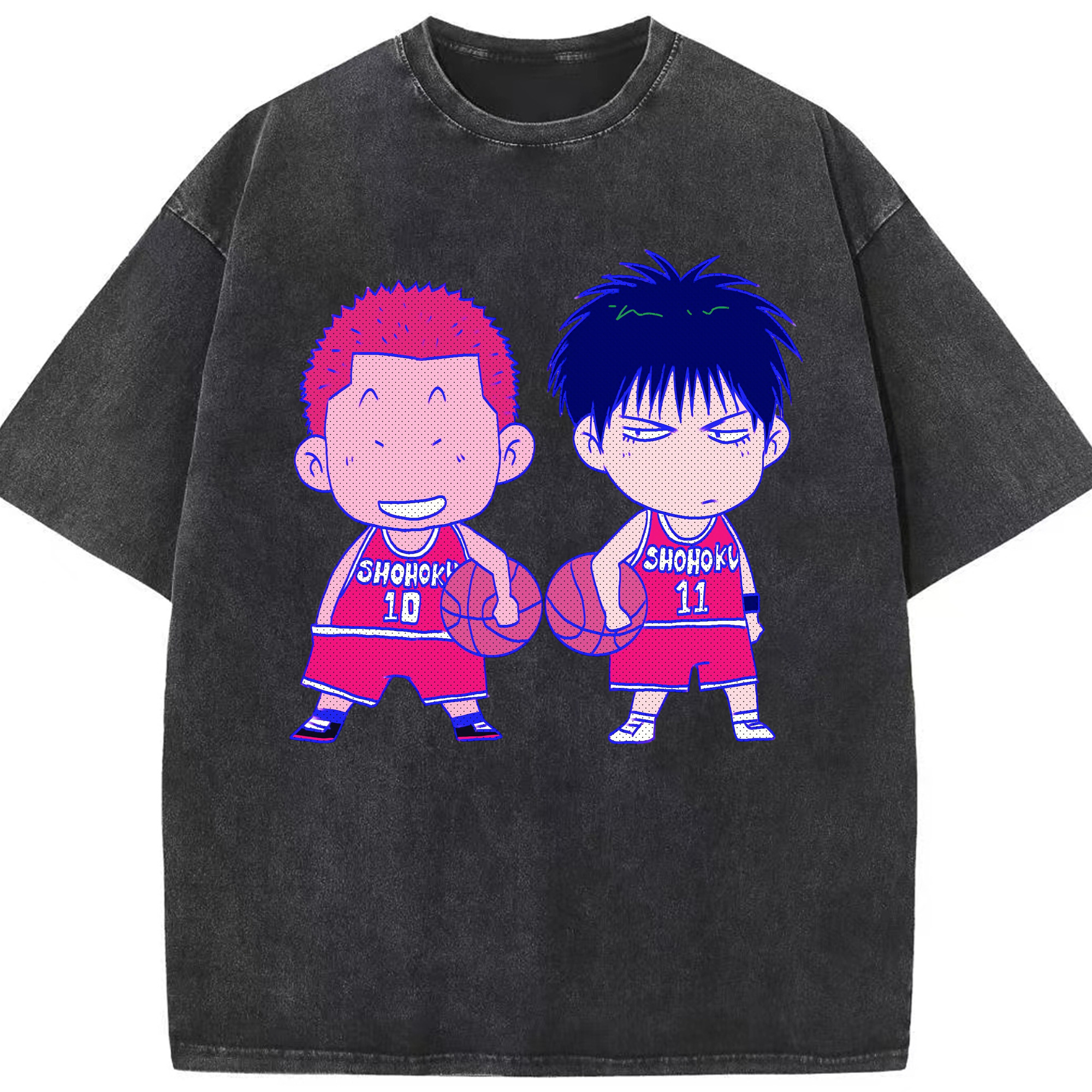 （画像用） SLAM DUNK／スラムダンク 綿100% ヴィンテージ風 半袖Tシャツ（フロントプリント）
