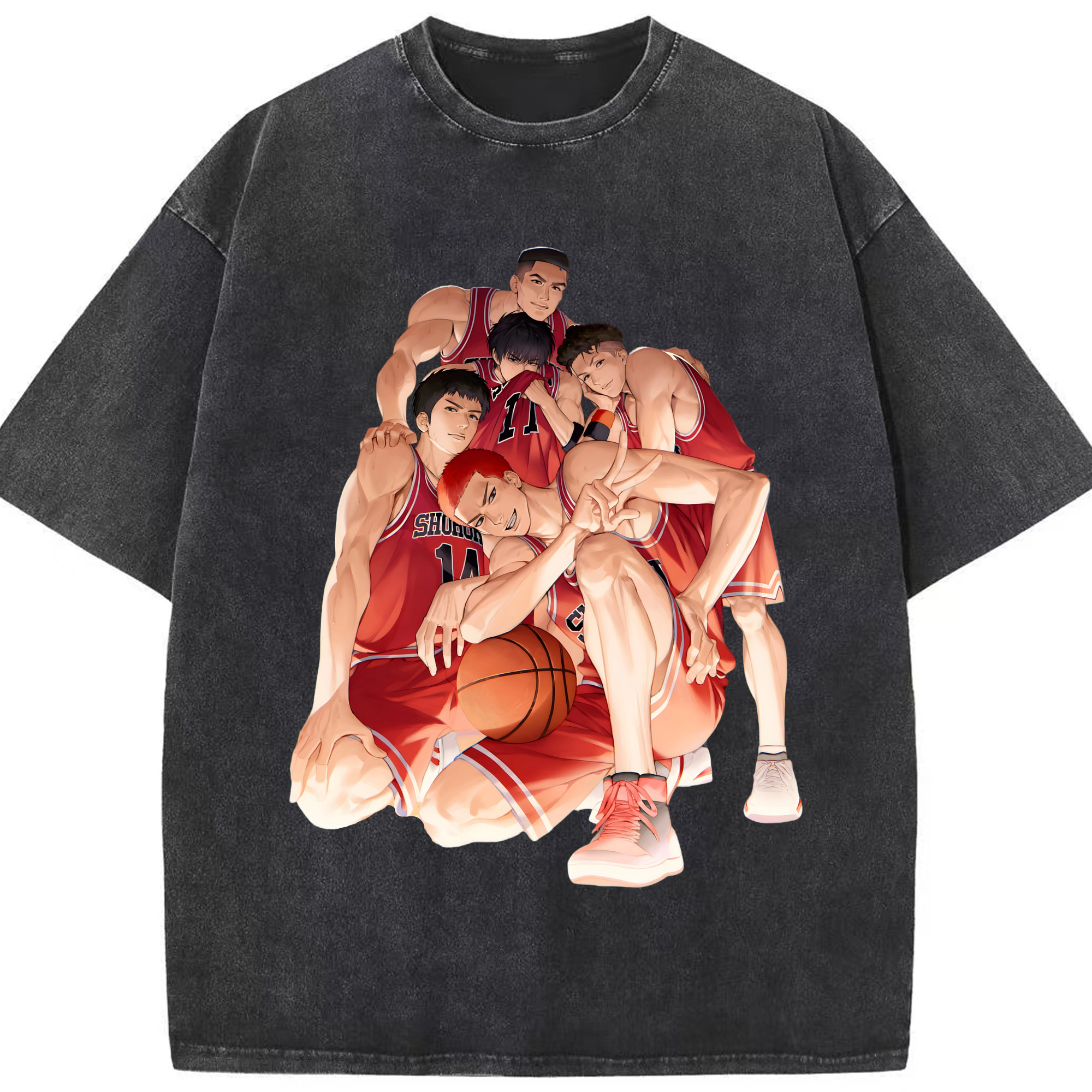 （画像用） SLAM DUNK／スラムダンク 綿100% ヴィンテージ風 半袖Tシャツ（フロントプリント）
