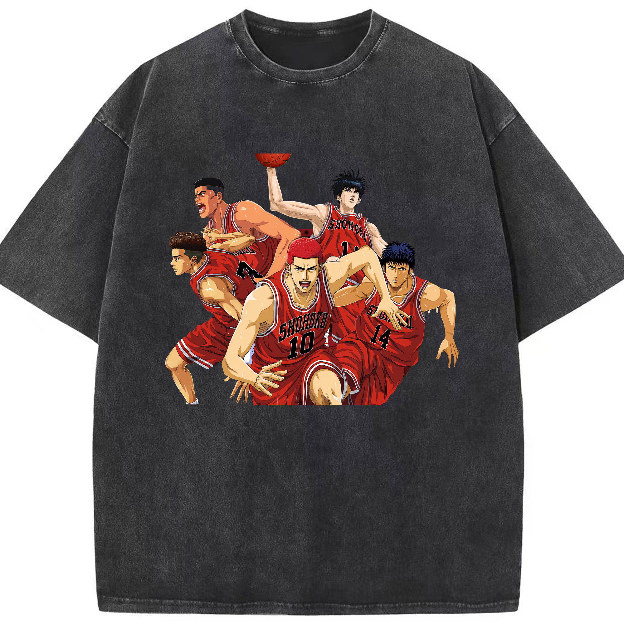 （画像用） SLAM DUNK／スラムダンク 綿100% ヴィンテージ風 半袖Tシャツ（フロントプリント）