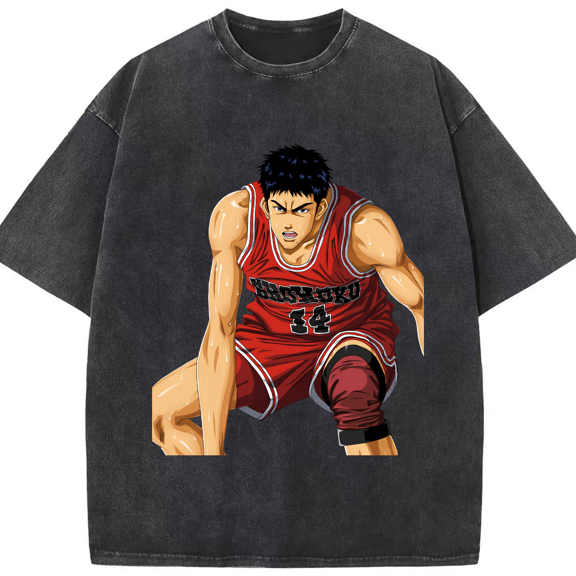 （画像用） SLAM DUNK／スラムダンク 綿100% ヴィンテージ風 半袖Tシャツ（フロントプリント）