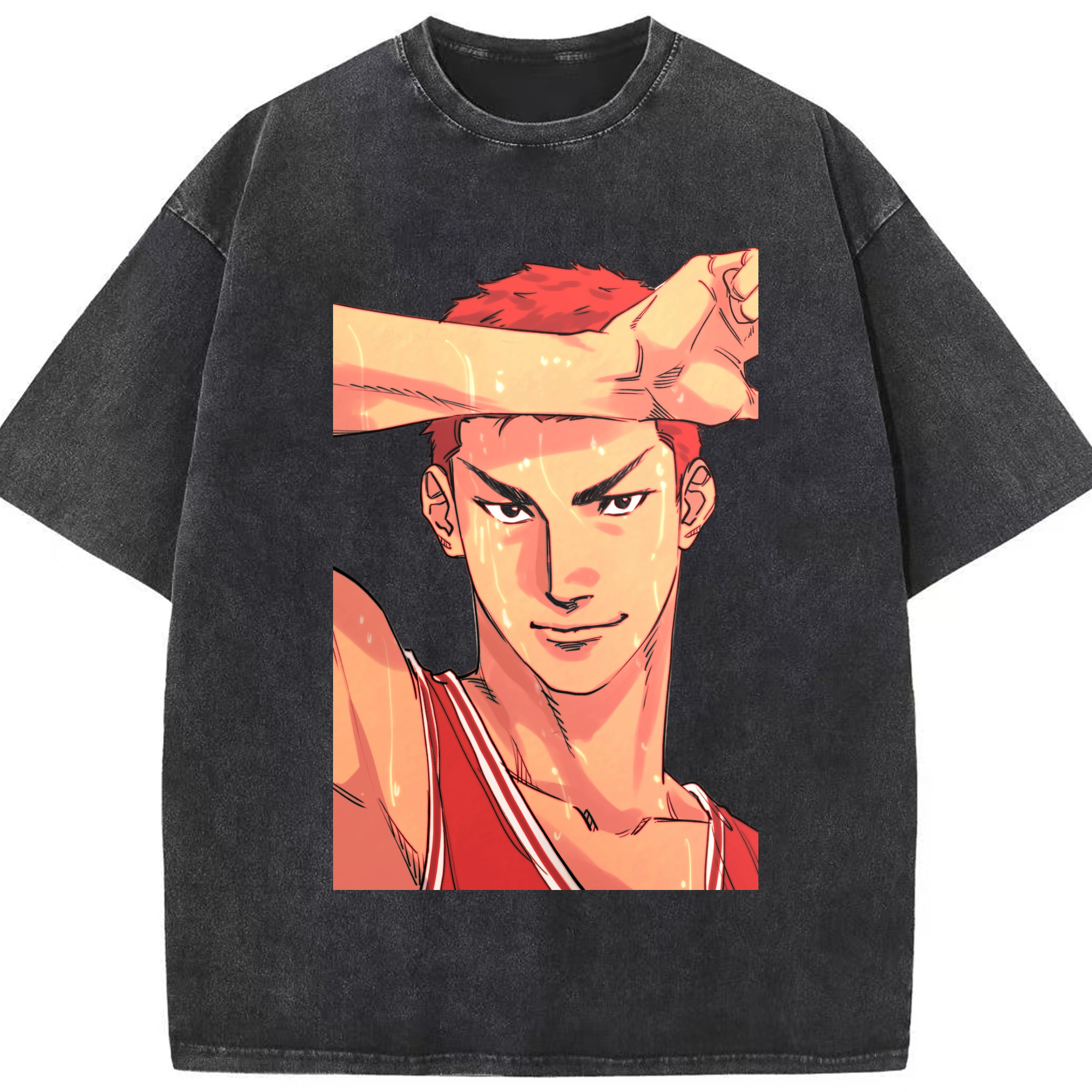 （画像用） SLAM DUNK／スラムダンク 綿100% ヴィンテージ風 半袖Tシャツ（フロントプリント）