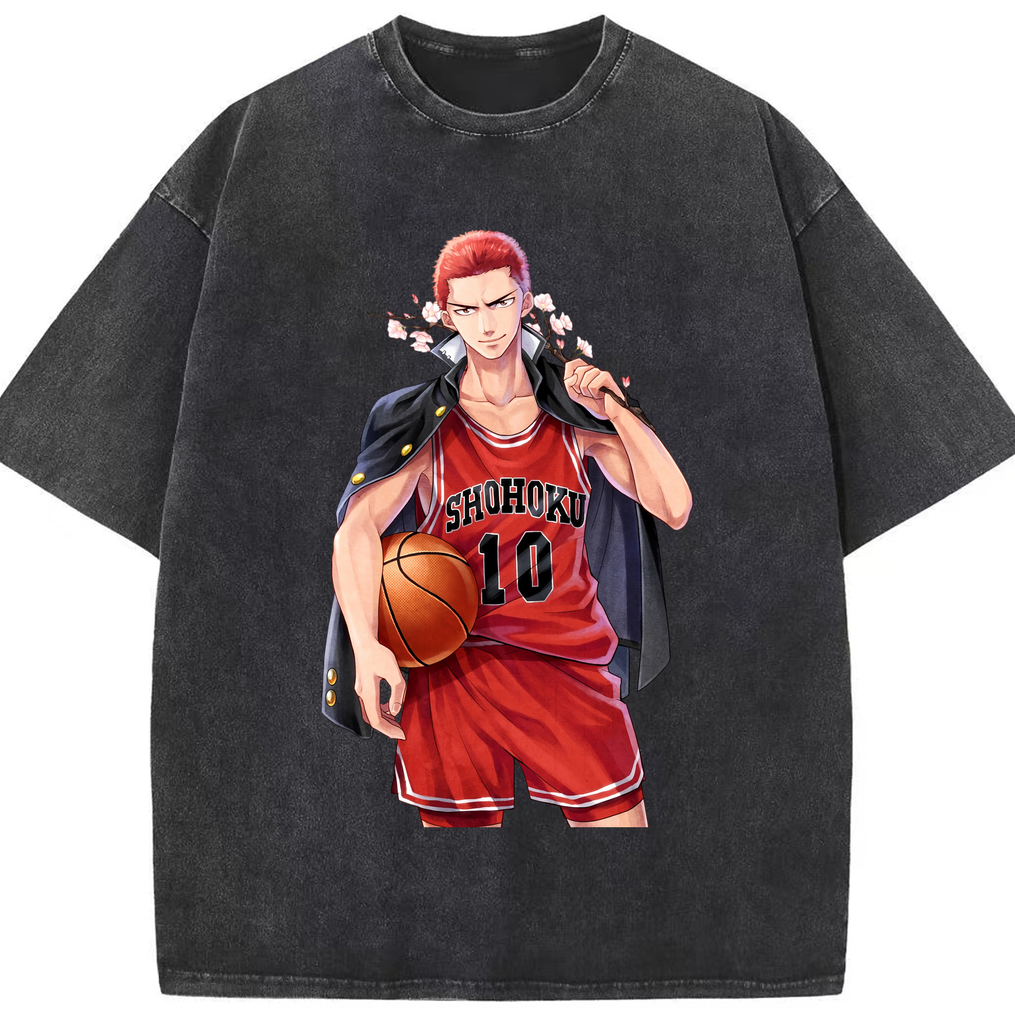（画像用） SLAM DUNK／スラムダンク 綿100% ヴィンテージ風 半袖Tシャツ（フロントプリント）