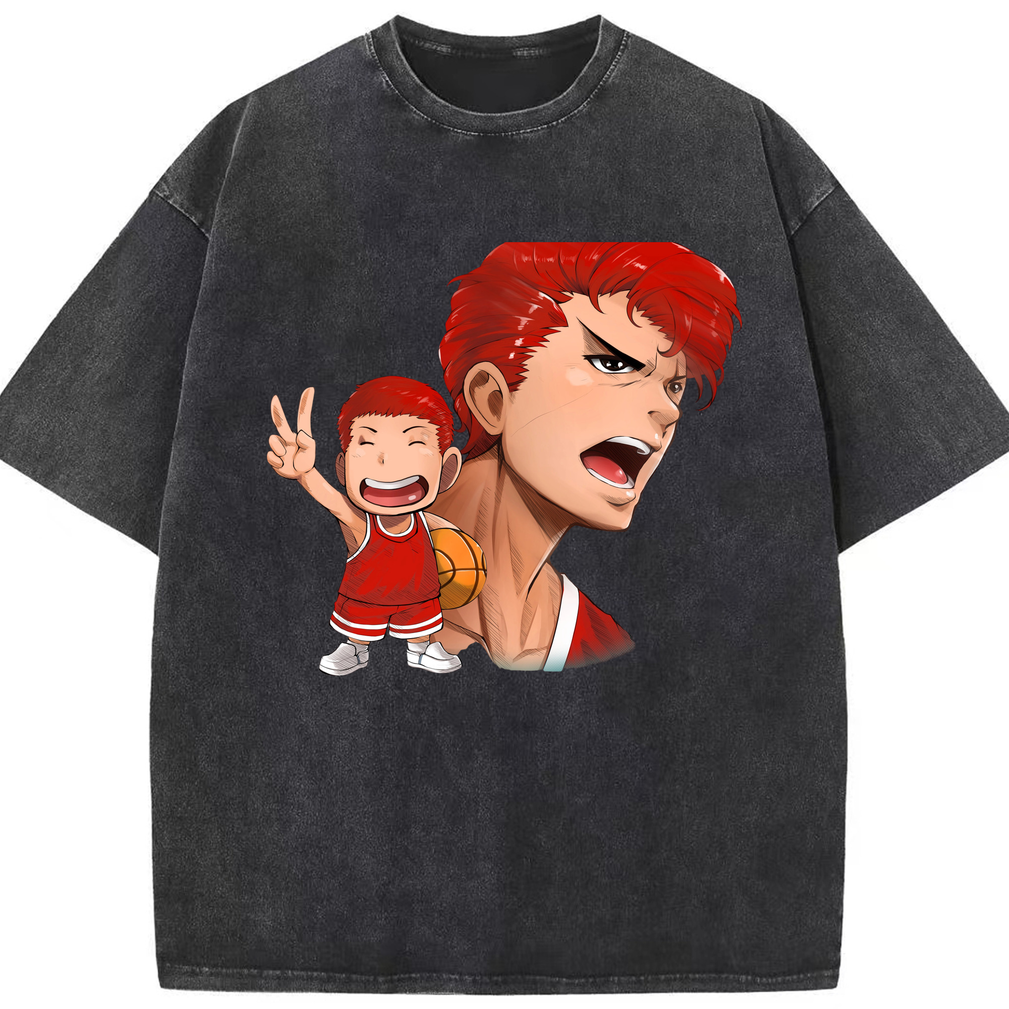 （画像用） SLAM DUNK／スラムダンク 綿100% ヴィンテージ風 半袖Tシャツ（フロントプリント）