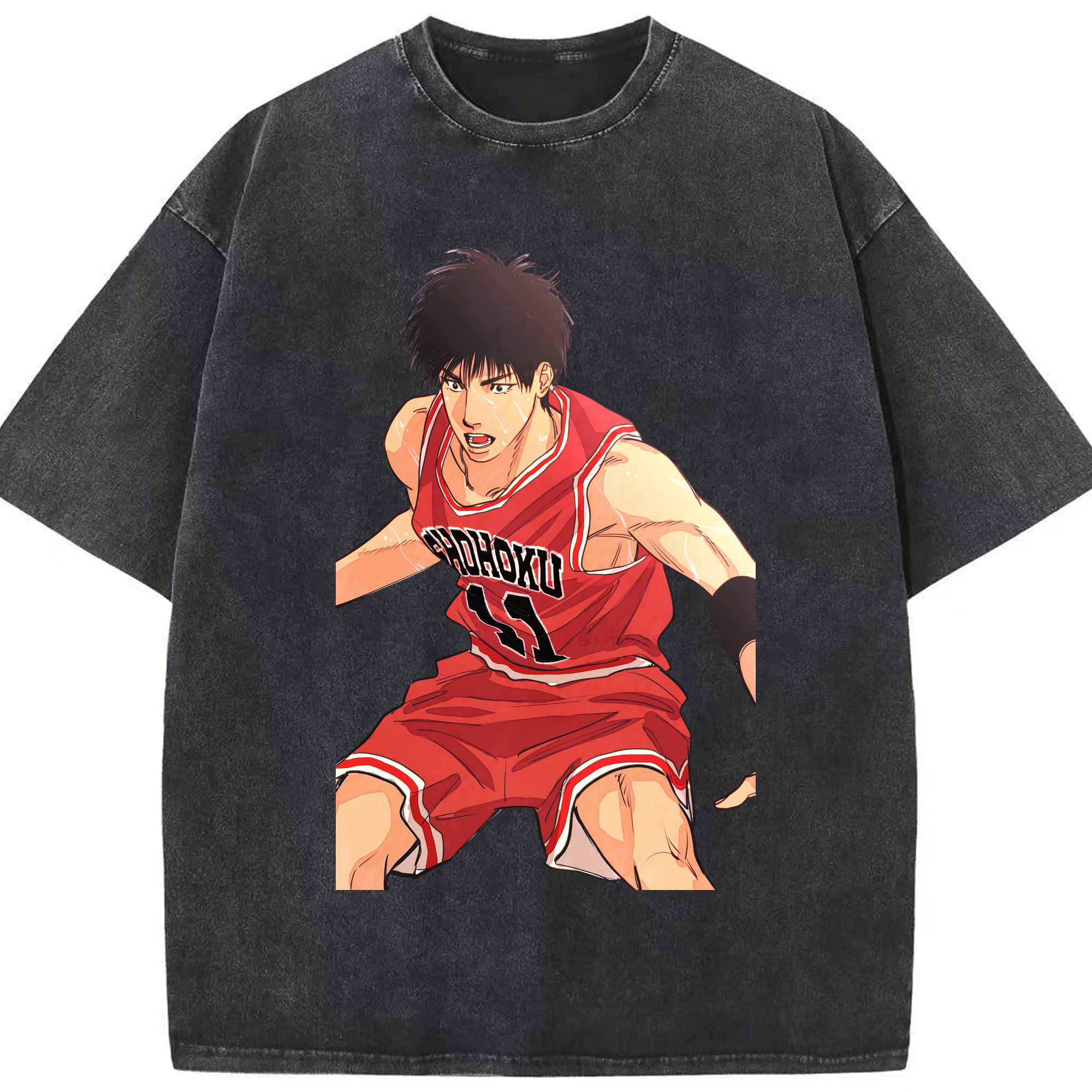 （画像用） SLAM DUNK／スラムダンク 綿100% ヴィンテージ風 半袖Tシャツ（フロントプリント）