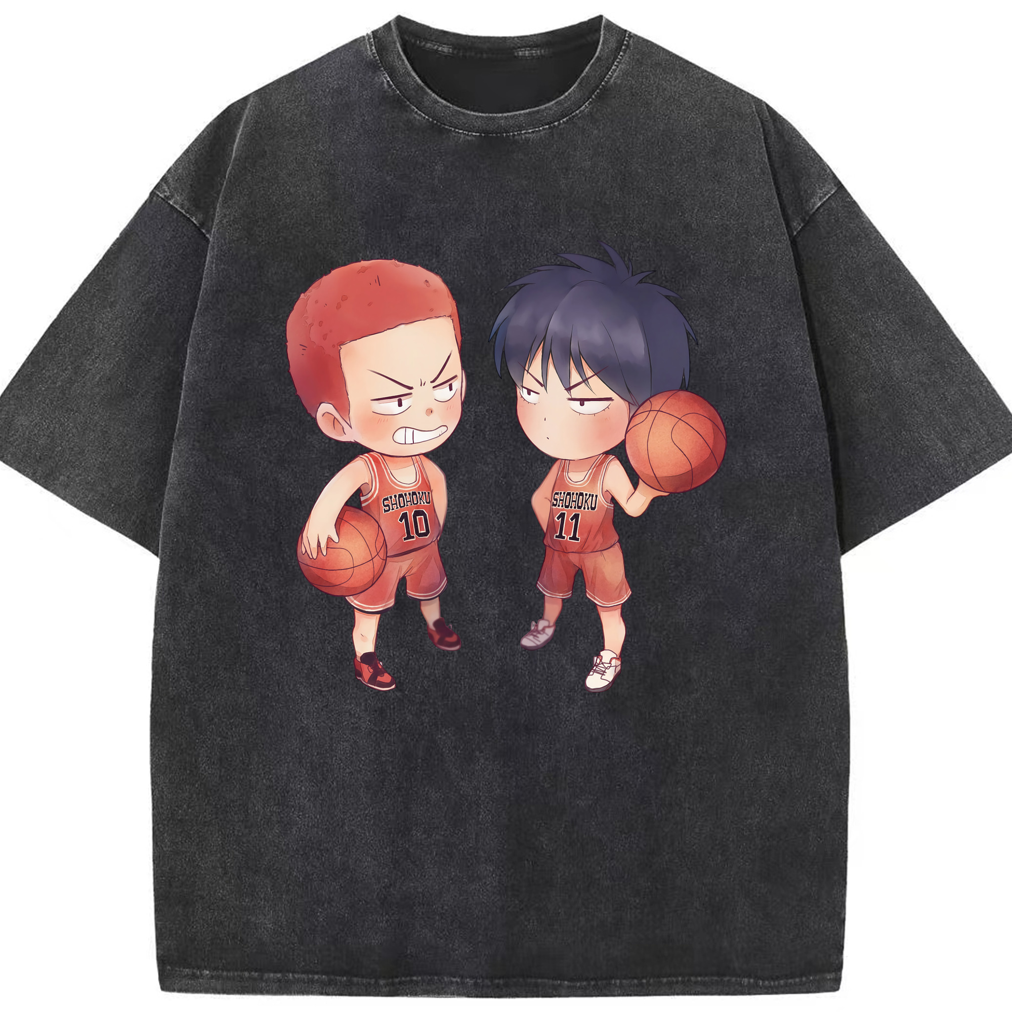 （画像用） SLAM DUNK／スラムダンク 綿100% ヴィンテージ風 半袖Tシャツ（フロントプリント）