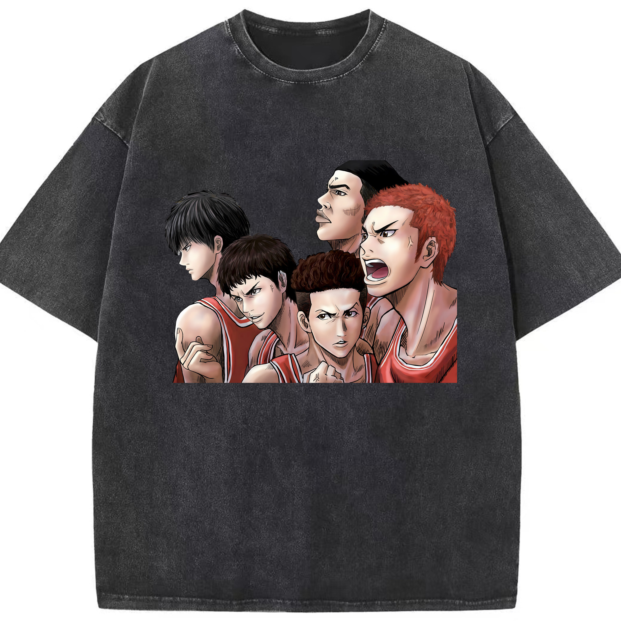（画像用） SLAM DUNK／スラムダンク 綿100% ヴィンテージ風 半袖Tシャツ（フロントプリント）