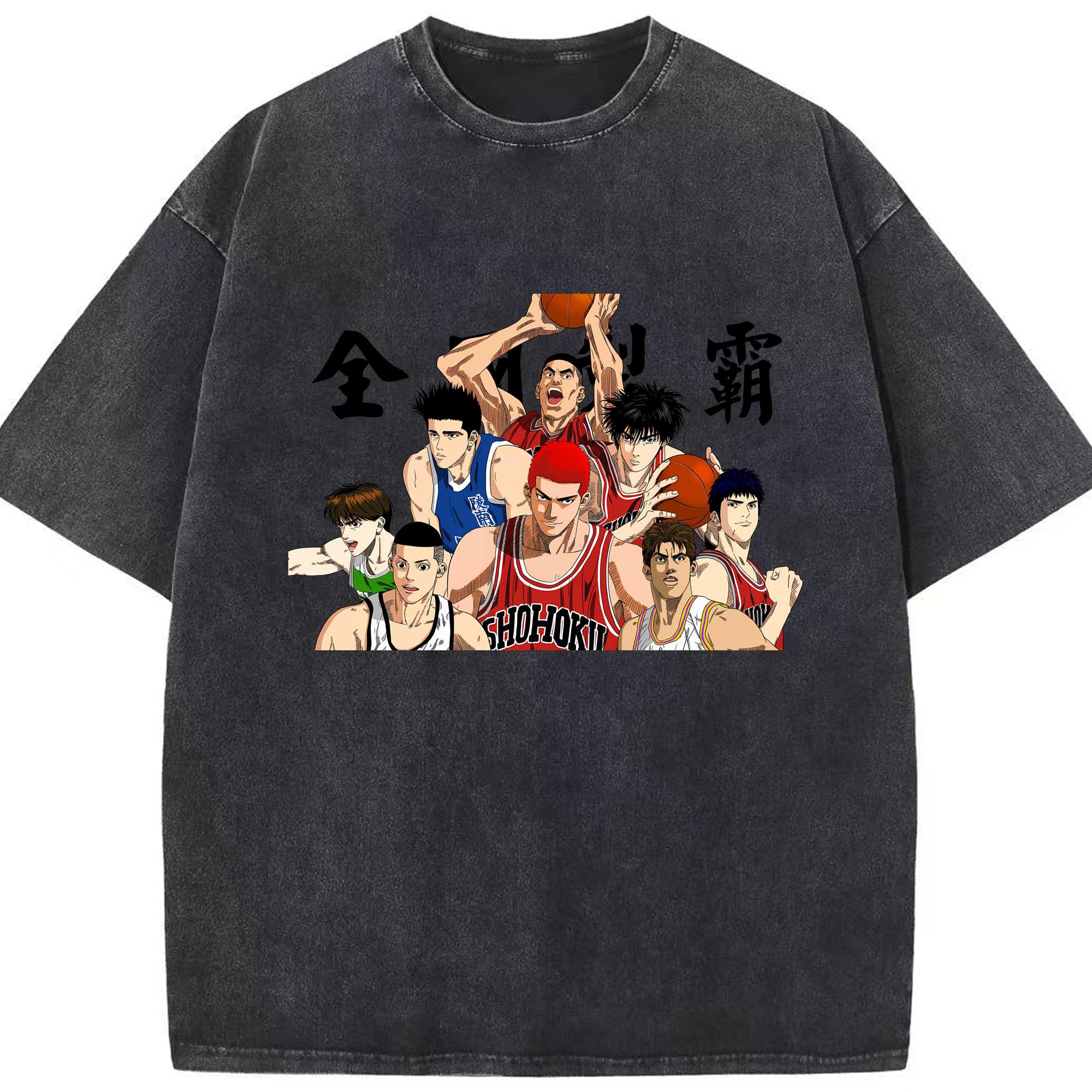 （画像用） SLAM DUNK／スラムダンク 綿100% ヴィンテージ風 半袖Tシャツ（フロントプリント）