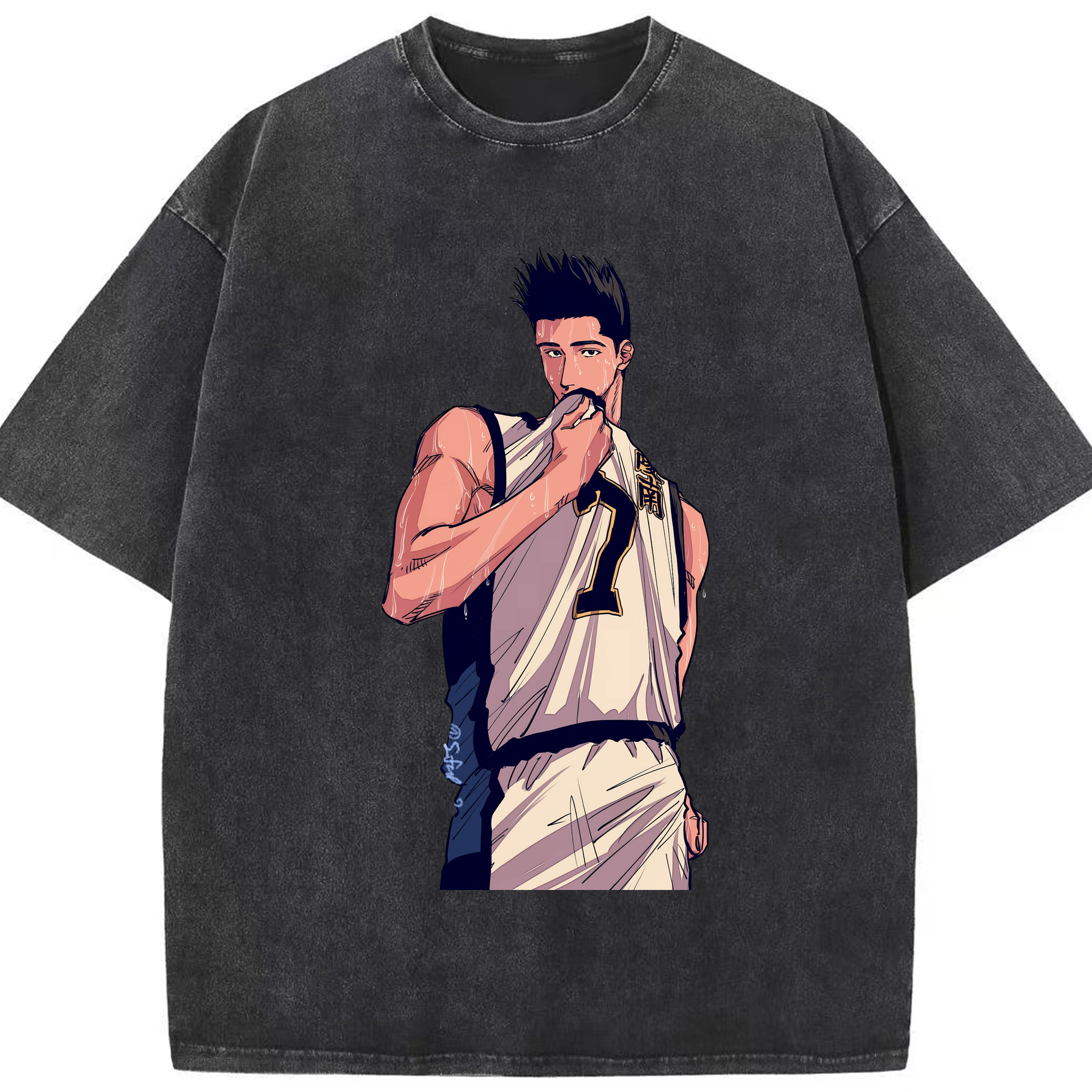 （画像用） SLAM DUNK／スラムダンク 綿100% ヴィンテージ風 半袖Tシャツ（フロントプリント）
