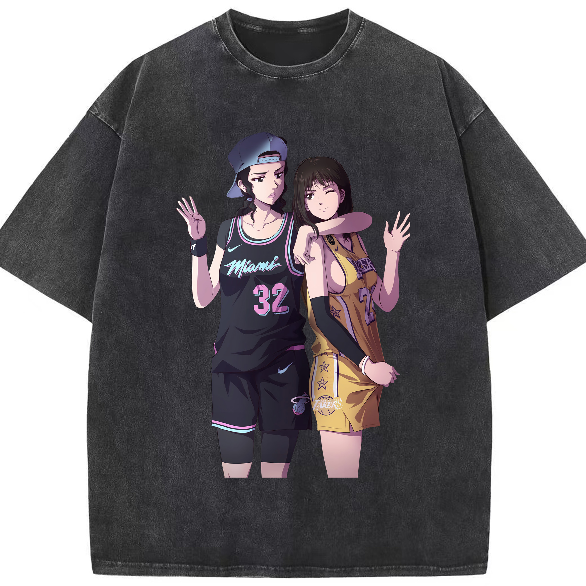 （画像用） SLAM DUNK／スラムダンク 綿100% ヴィンテージ風 半袖Tシャツ（フロントプリント）