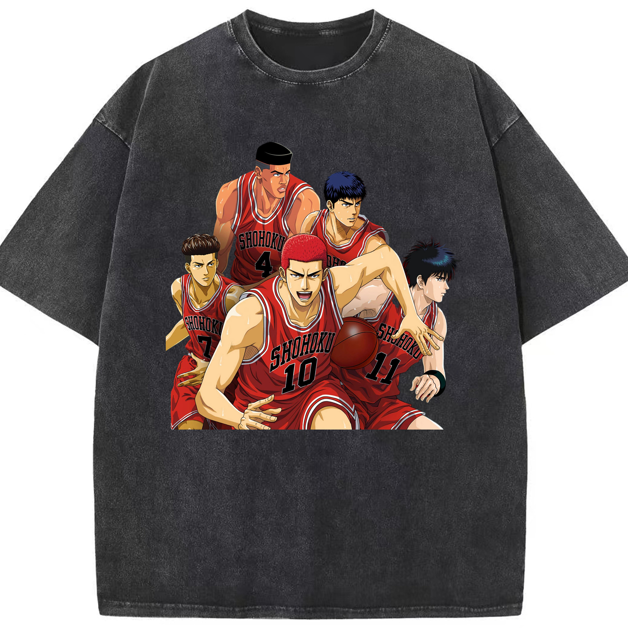 （画像用） SLAM DUNK／スラムダンク 綿100% ヴィンテージ風 半袖Tシャツ（フロントプリント）