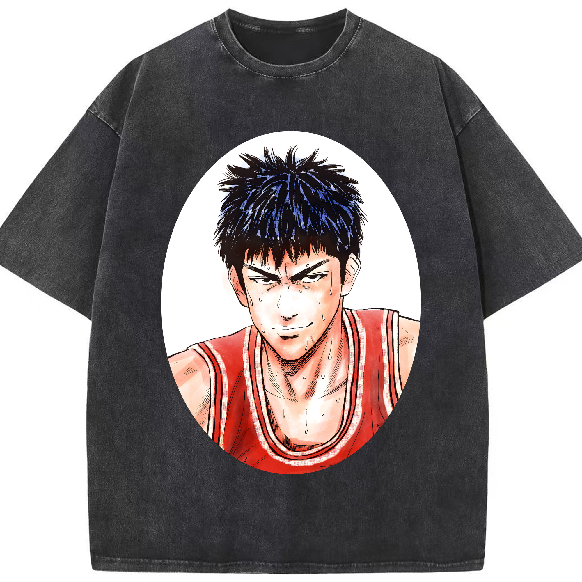 （画像用） SLAM DUNK／スラムダンク 綿100% ヴィンテージ風 半袖Tシャツ（フロントプリント）