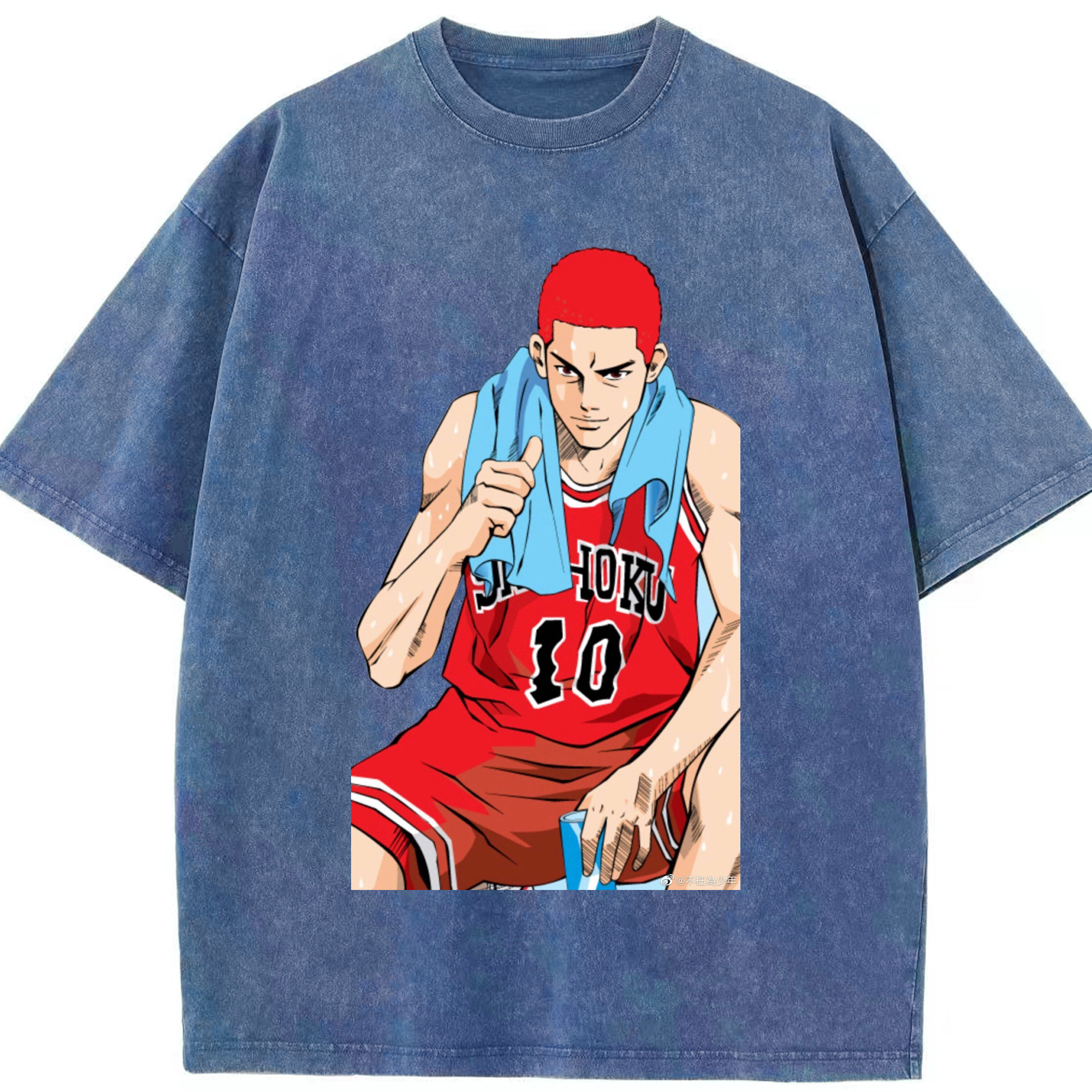 （画像用） SLAM DUNK／スラムダンク 綿100% ヴィンテージ風 半袖Tシャツ（フロントプリント）