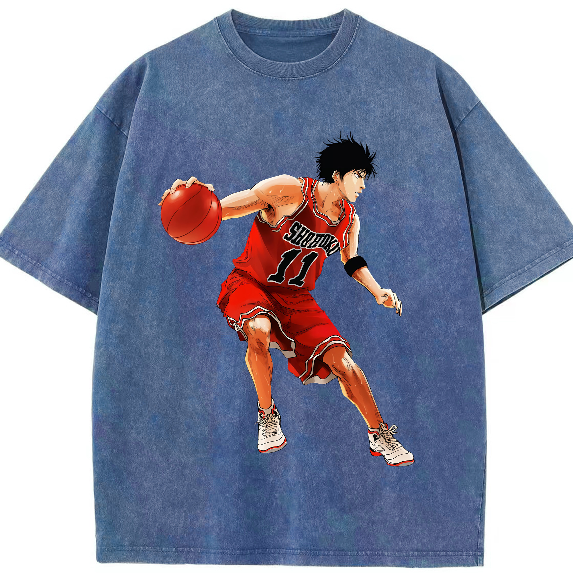 （画像用） SLAM DUNK／スラムダンク 綿100% ヴィンテージ風 半袖Tシャツ（フロントプリント）