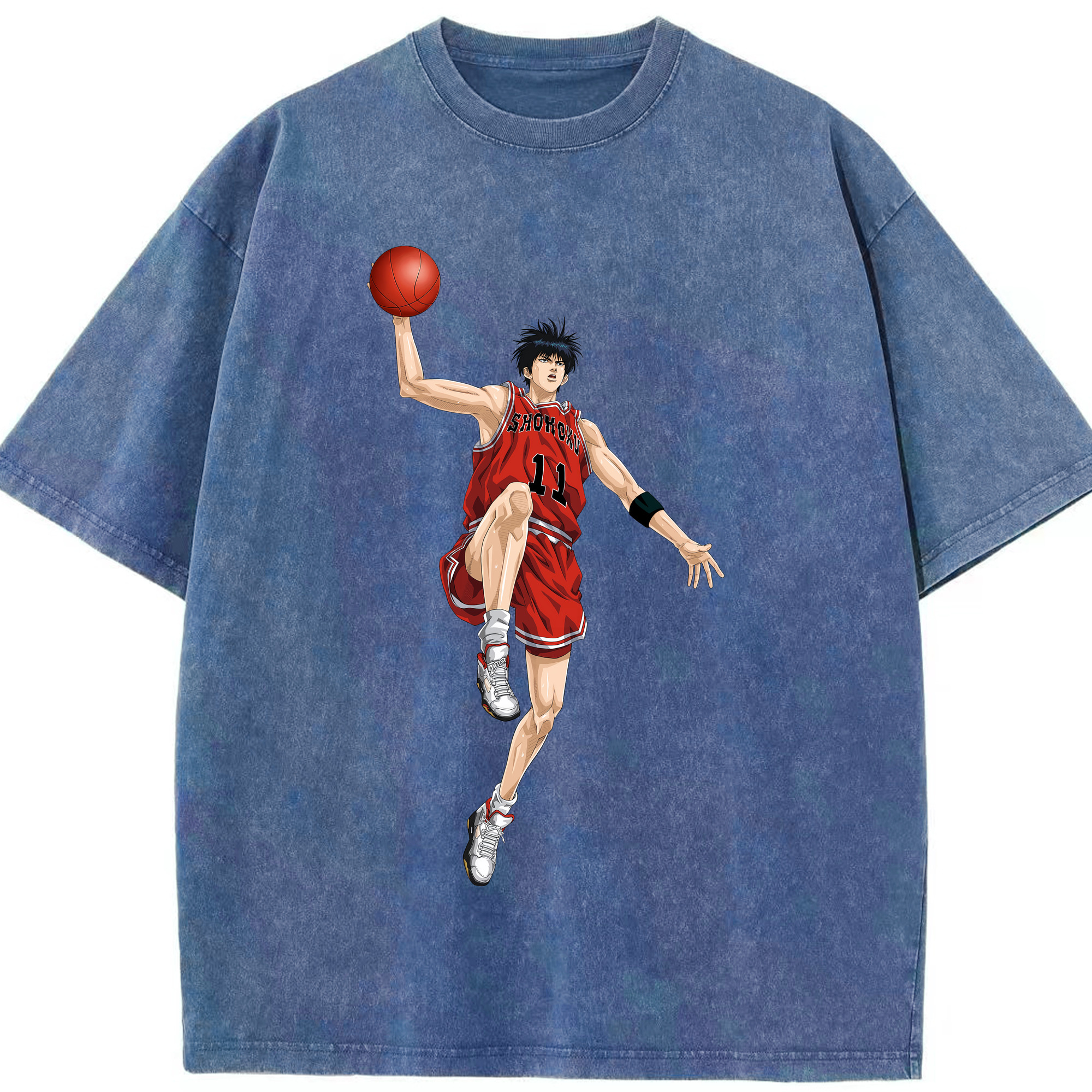 （画像用） SLAM DUNK／スラムダンク 綿100% ヴィンテージ風 半袖Tシャツ（フロントプリント）