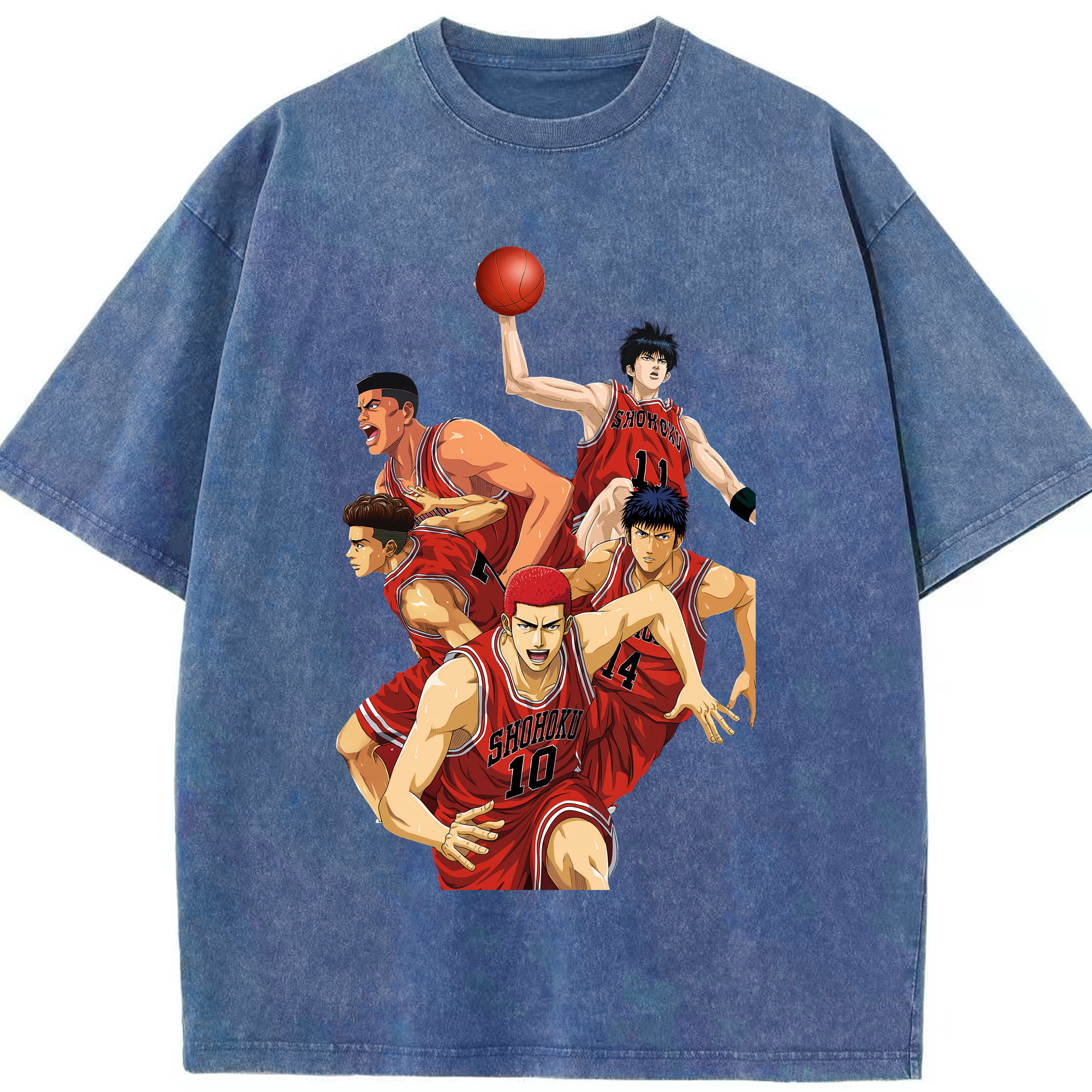 （画像用） SLAM DUNK／スラムダンク 綿100% ヴィンテージ風 半袖Tシャツ（フロントプリント）